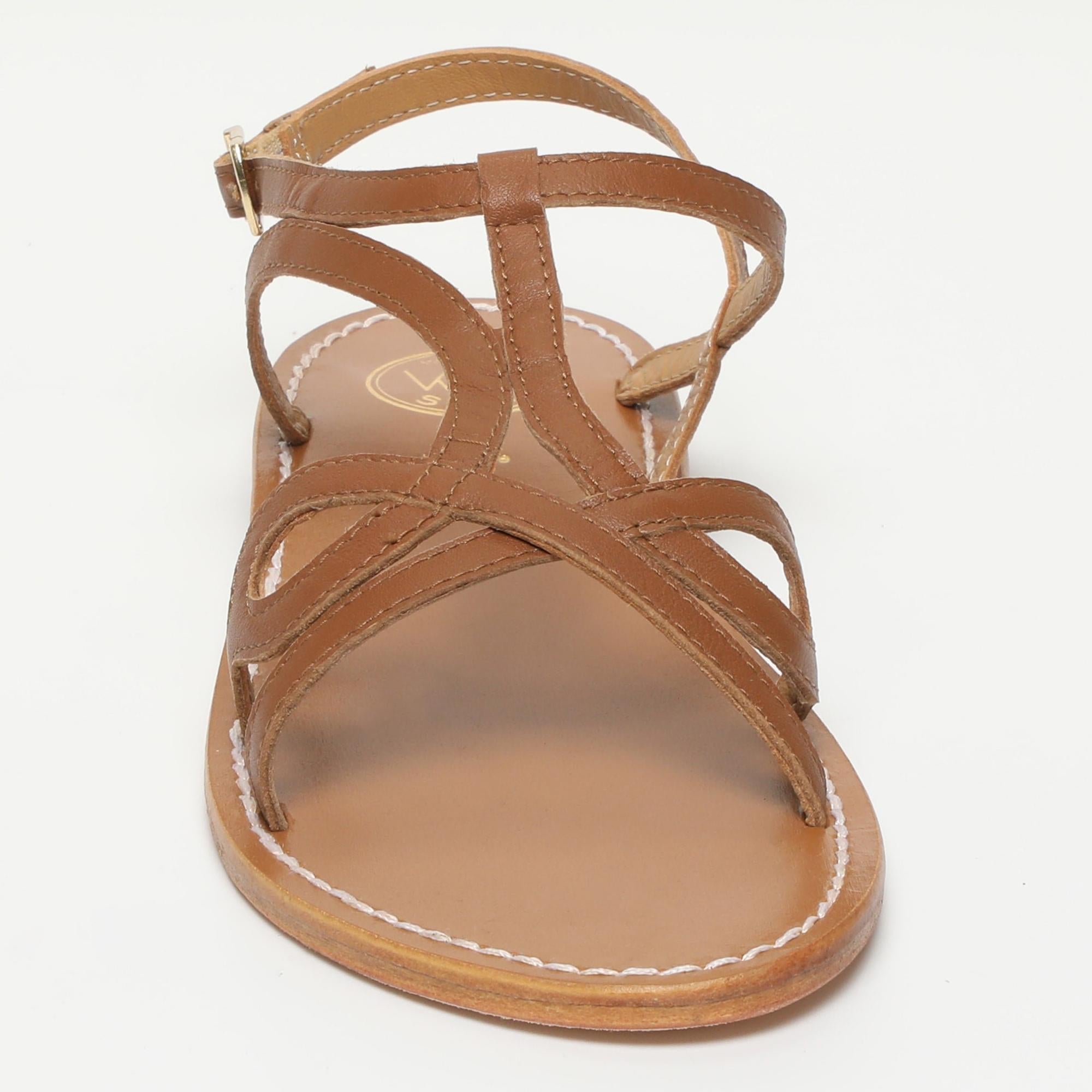 RALA sandales fantaisie en cuir camel