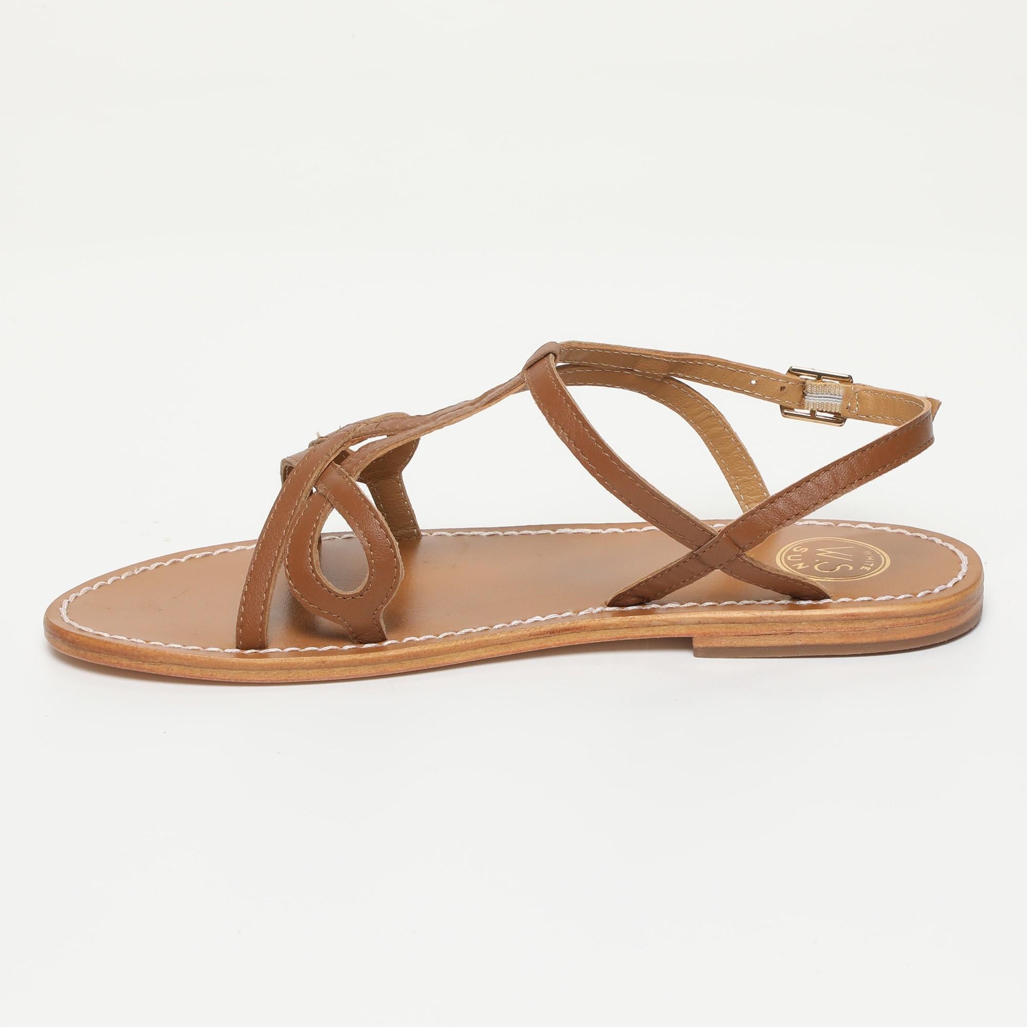 RALA sandales fantaisie en cuir camel