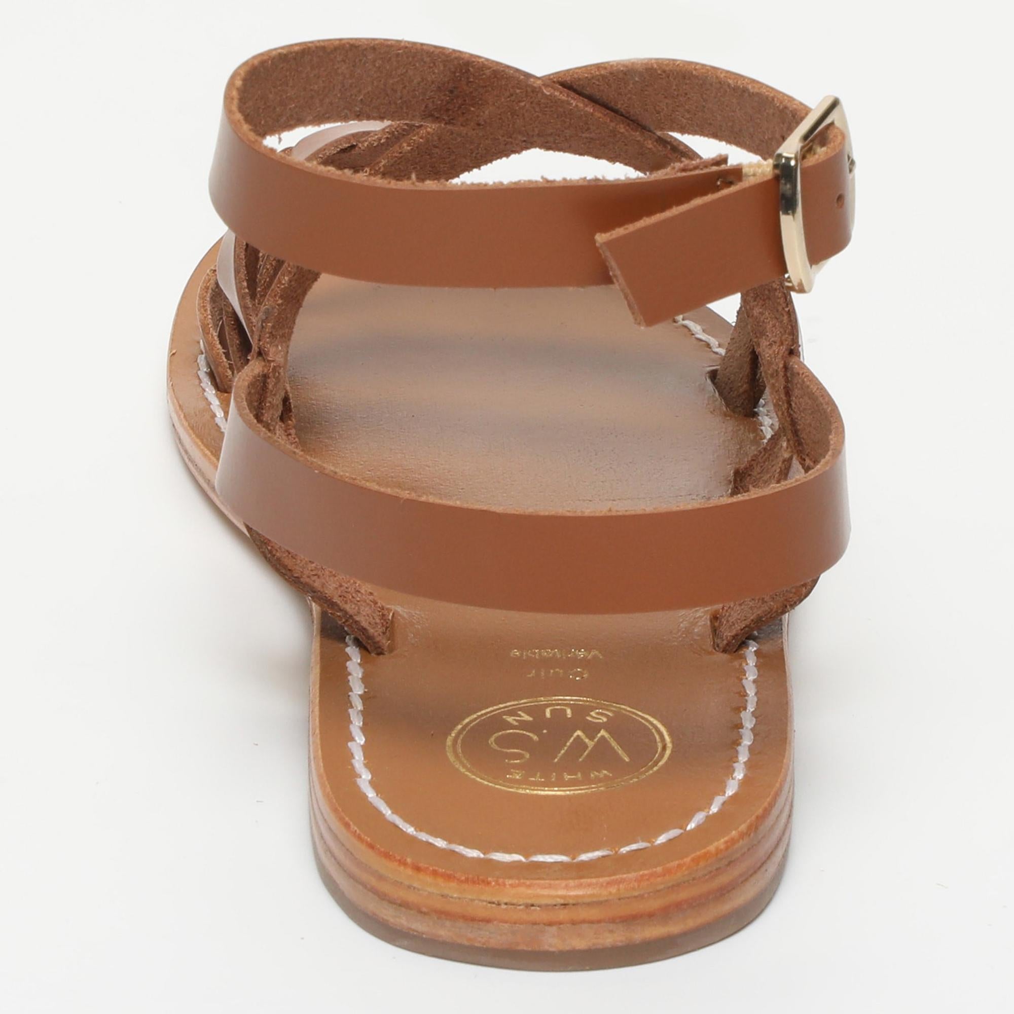 RECAS sandales bracelet de cheville en cuir camel