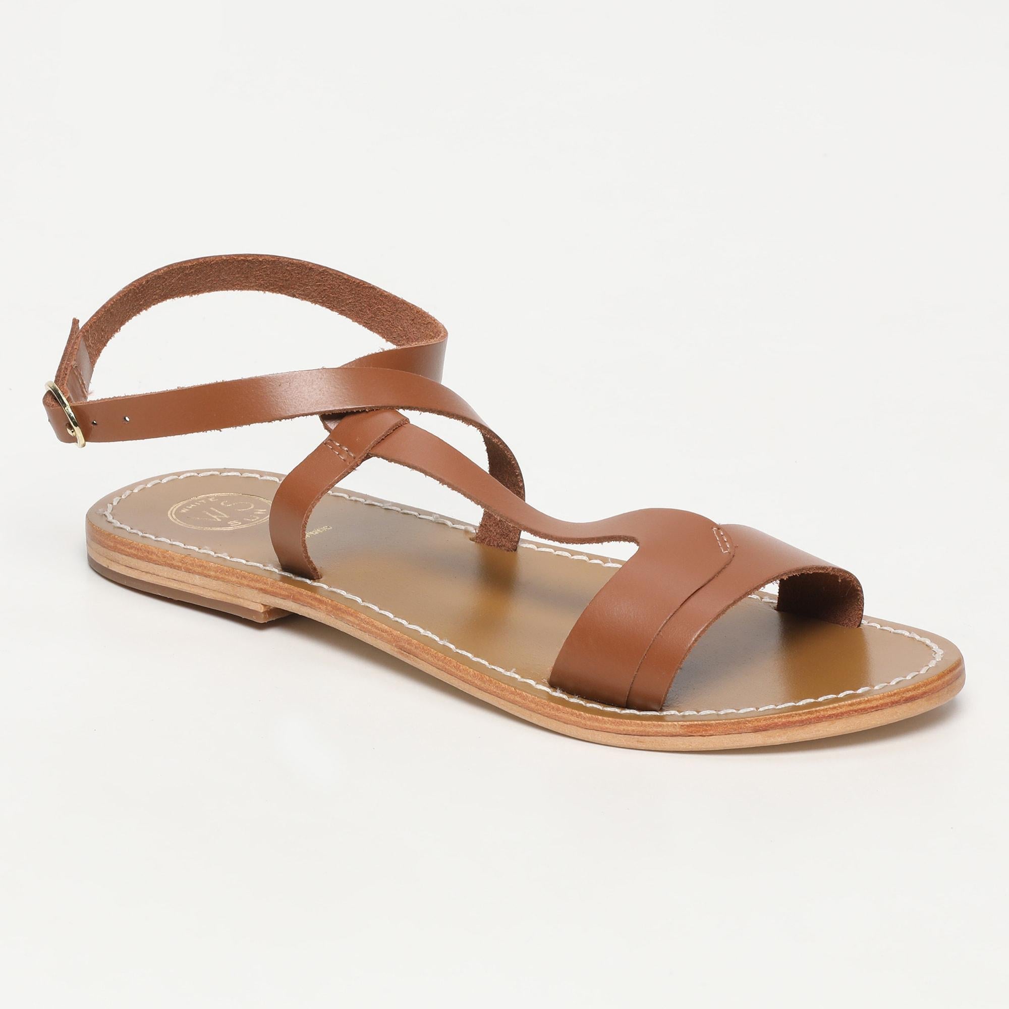 REZZA sandales bracelet de cheville en cuir camel