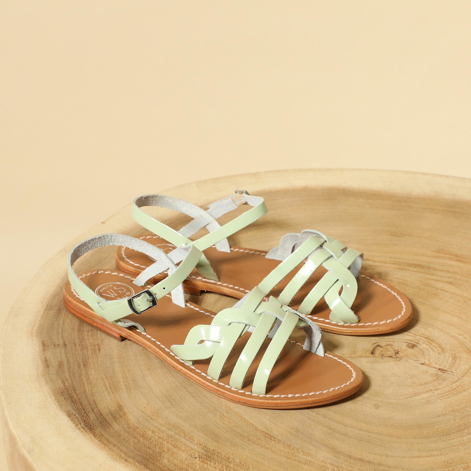 RUBRA sandales en cuir menthe