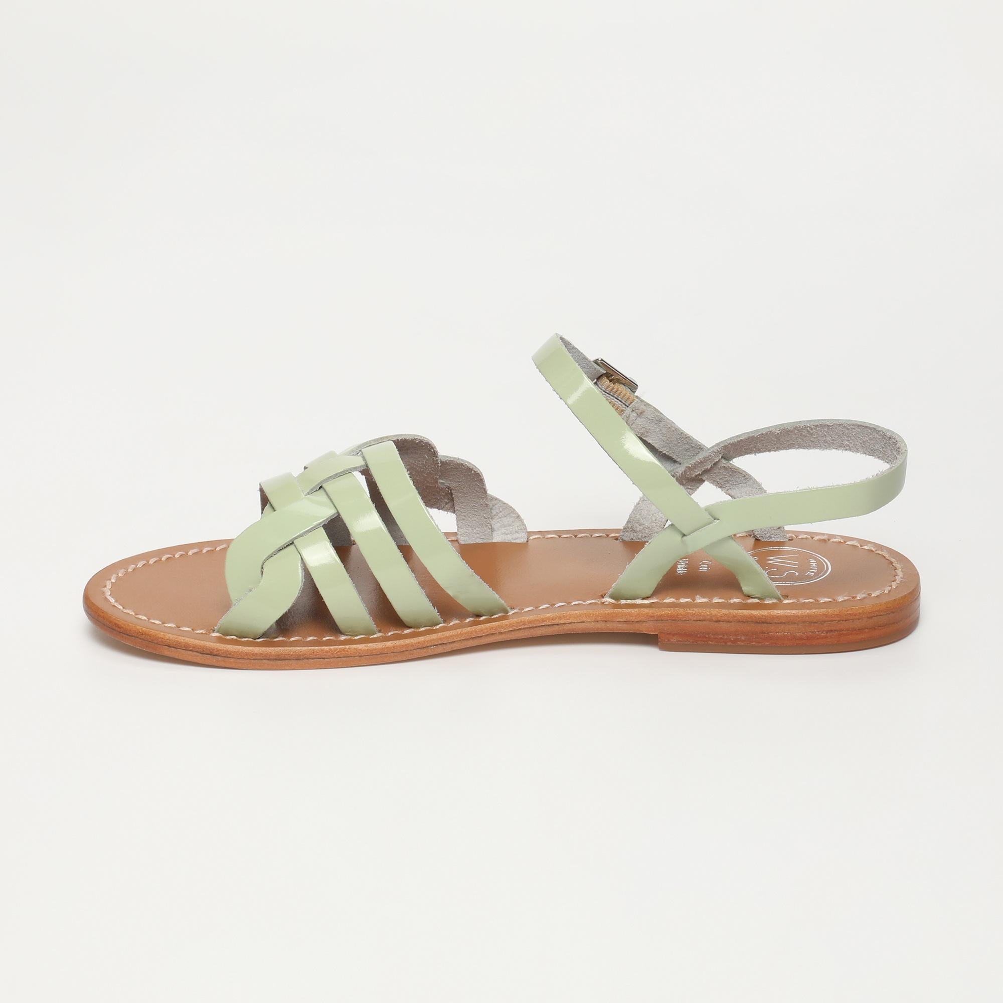 RUBRA sandales en cuir menthe