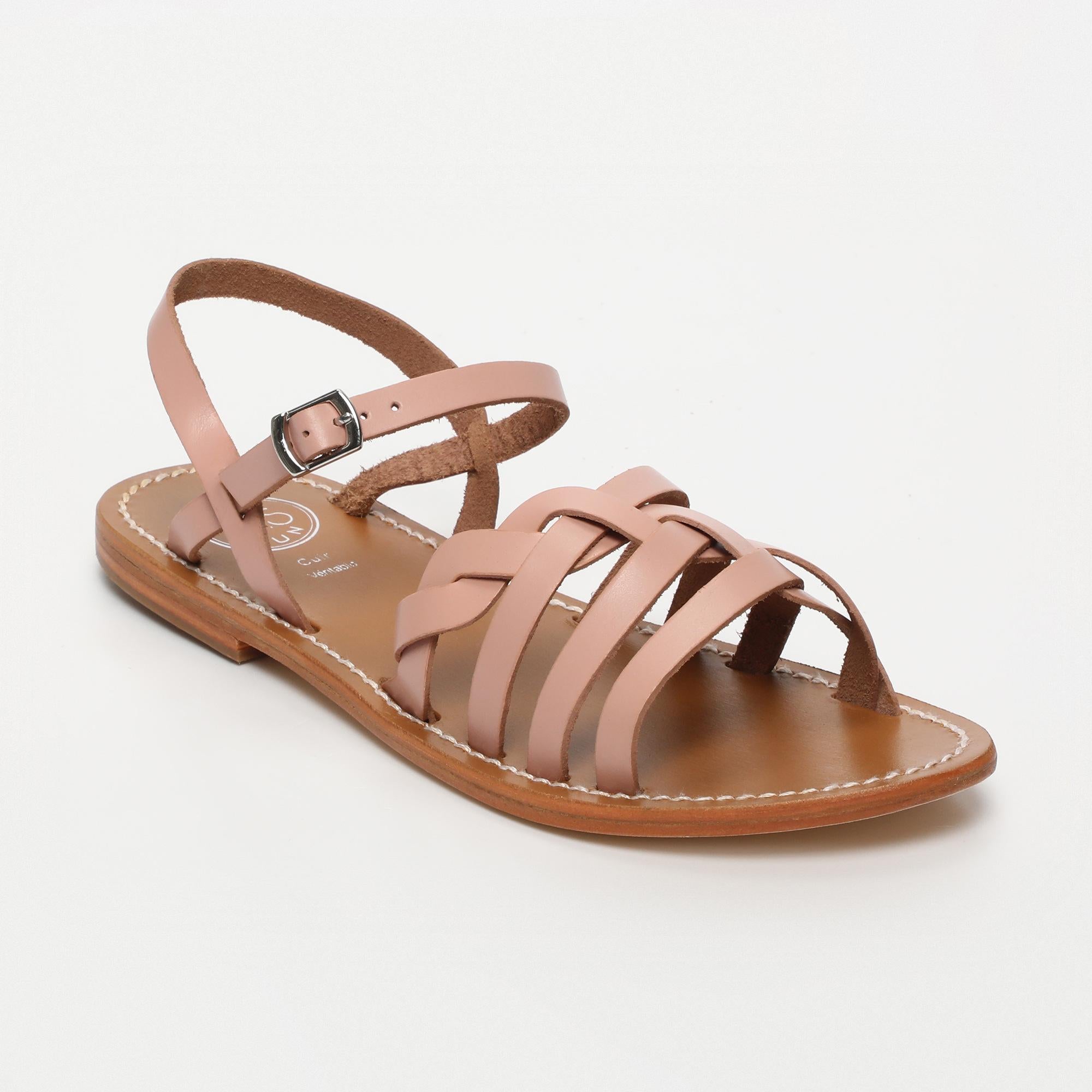 RUBRA sandales en cuir rose