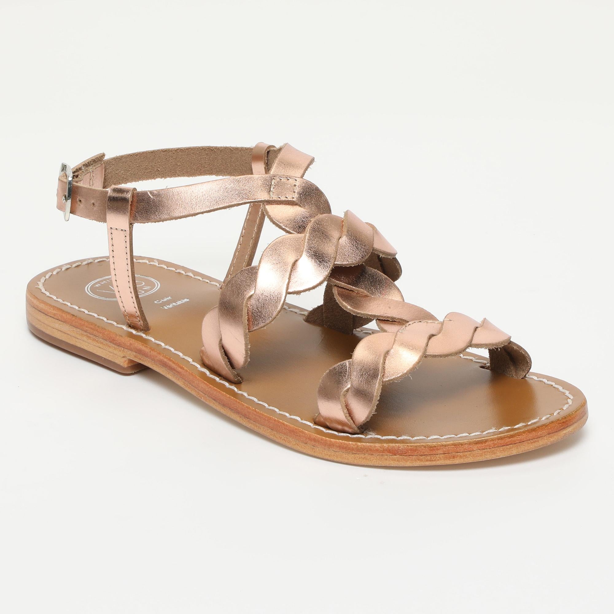 SOLARO sandales en cuir or rose