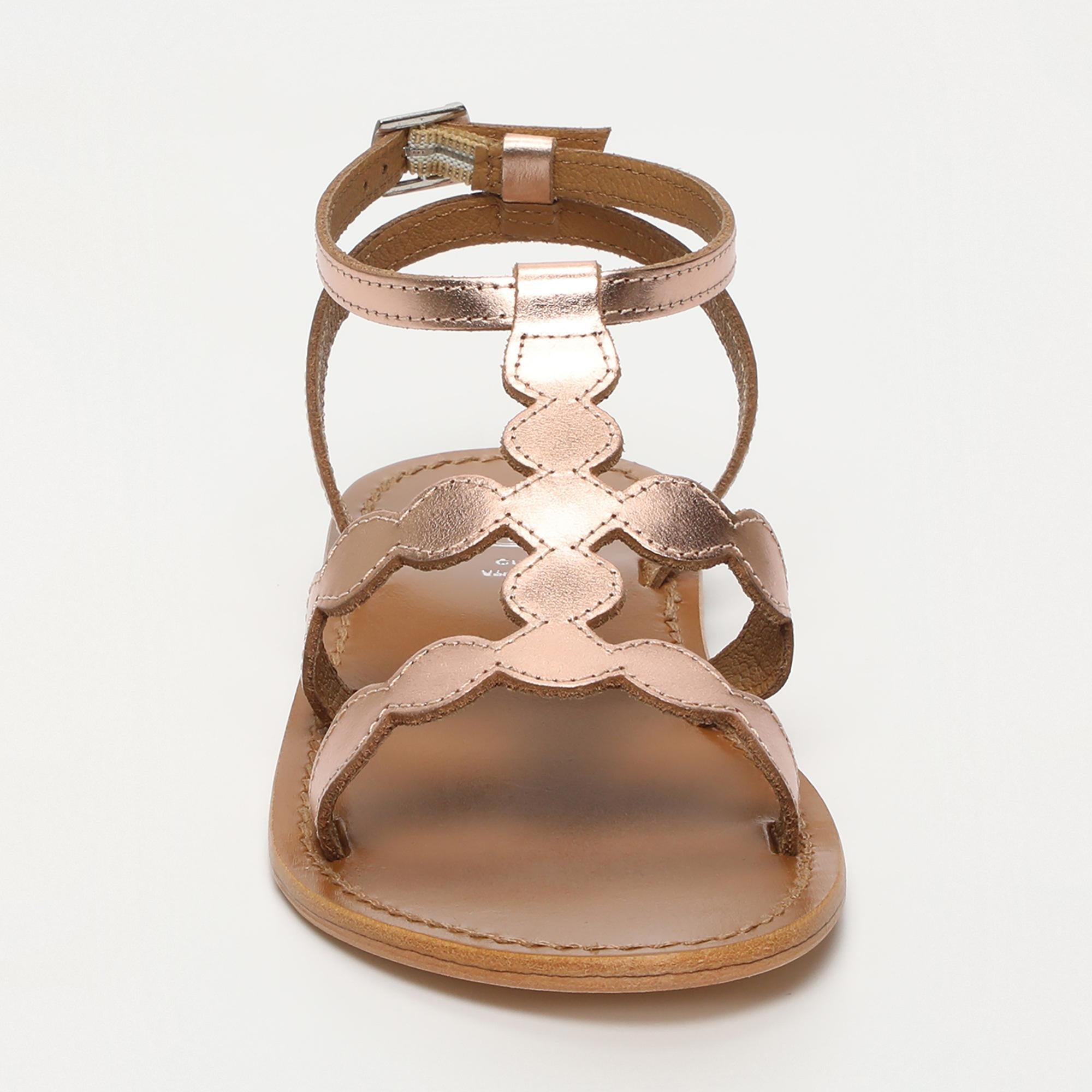 THUJA sandales en cuir or rose