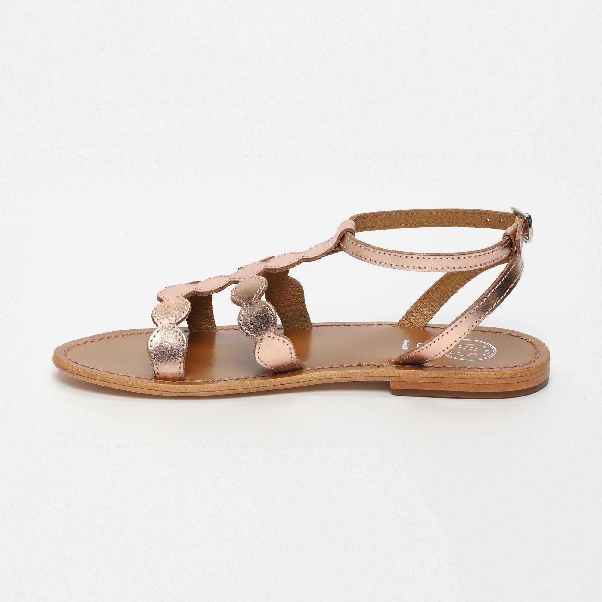 THUJA sandales en cuir or rose