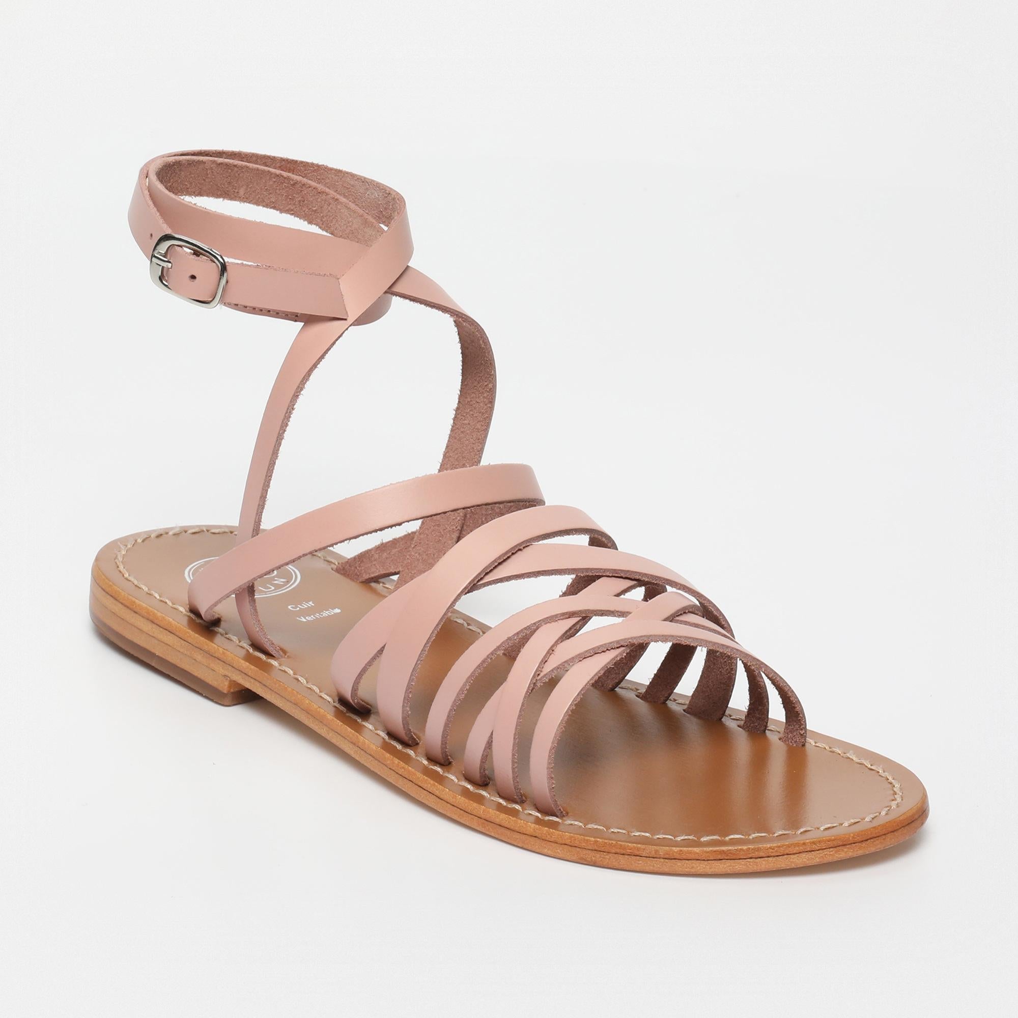 TRESMEUR sandales en cuir rose