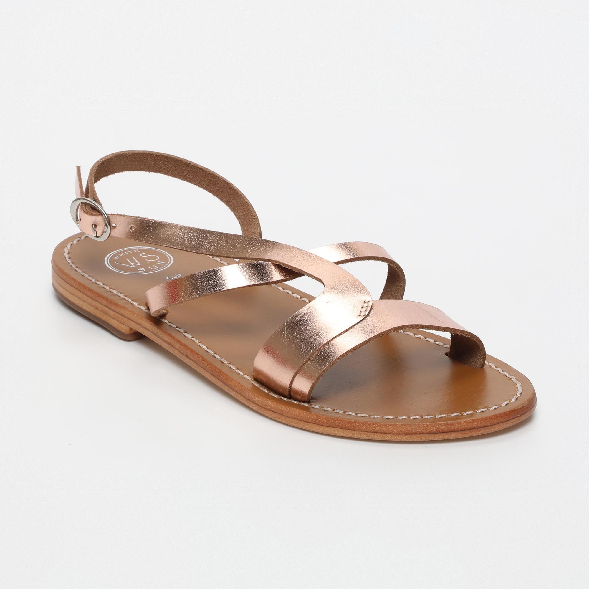 TAEGAN sandales en cuir or rose