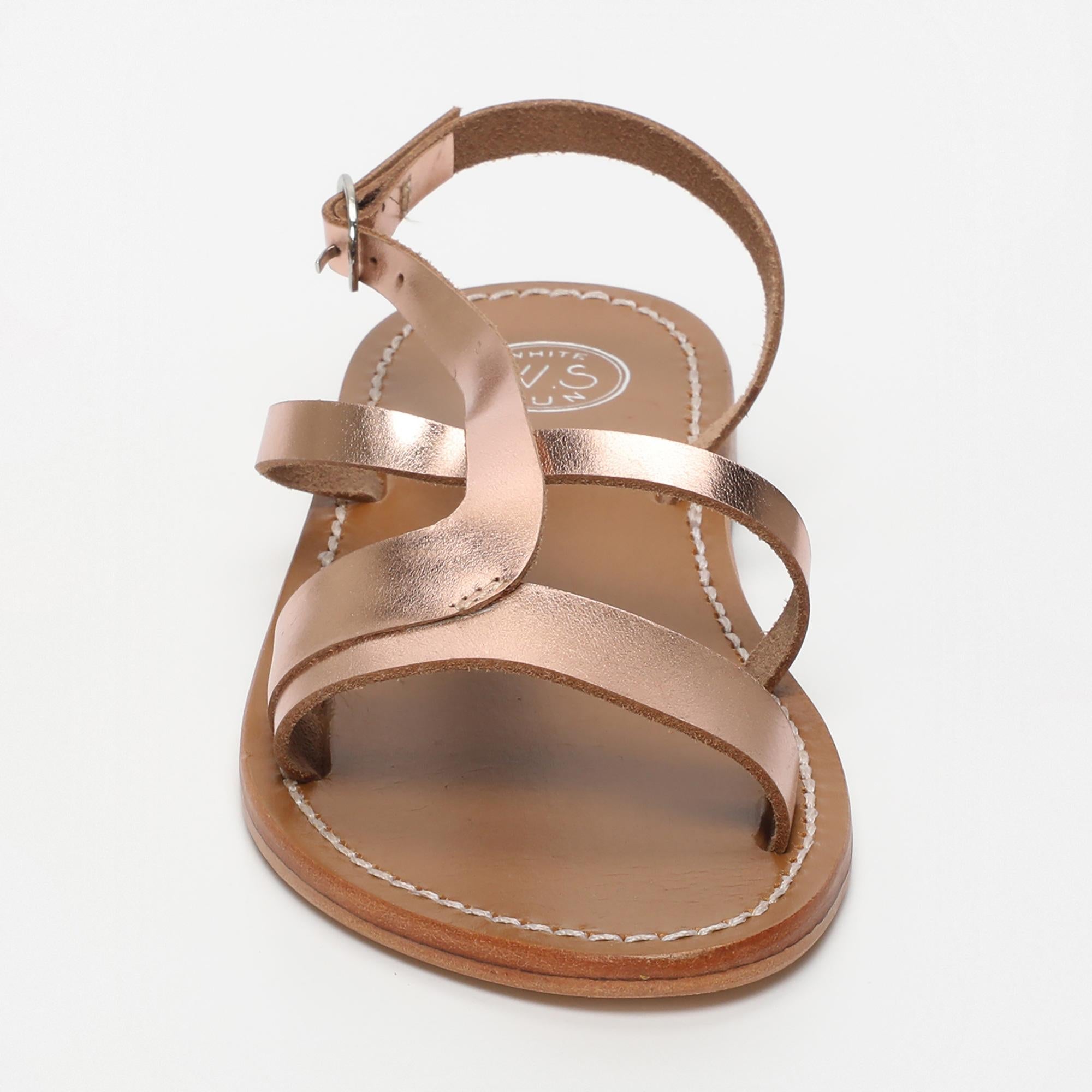 TAEGAN sandales en cuir or rose
