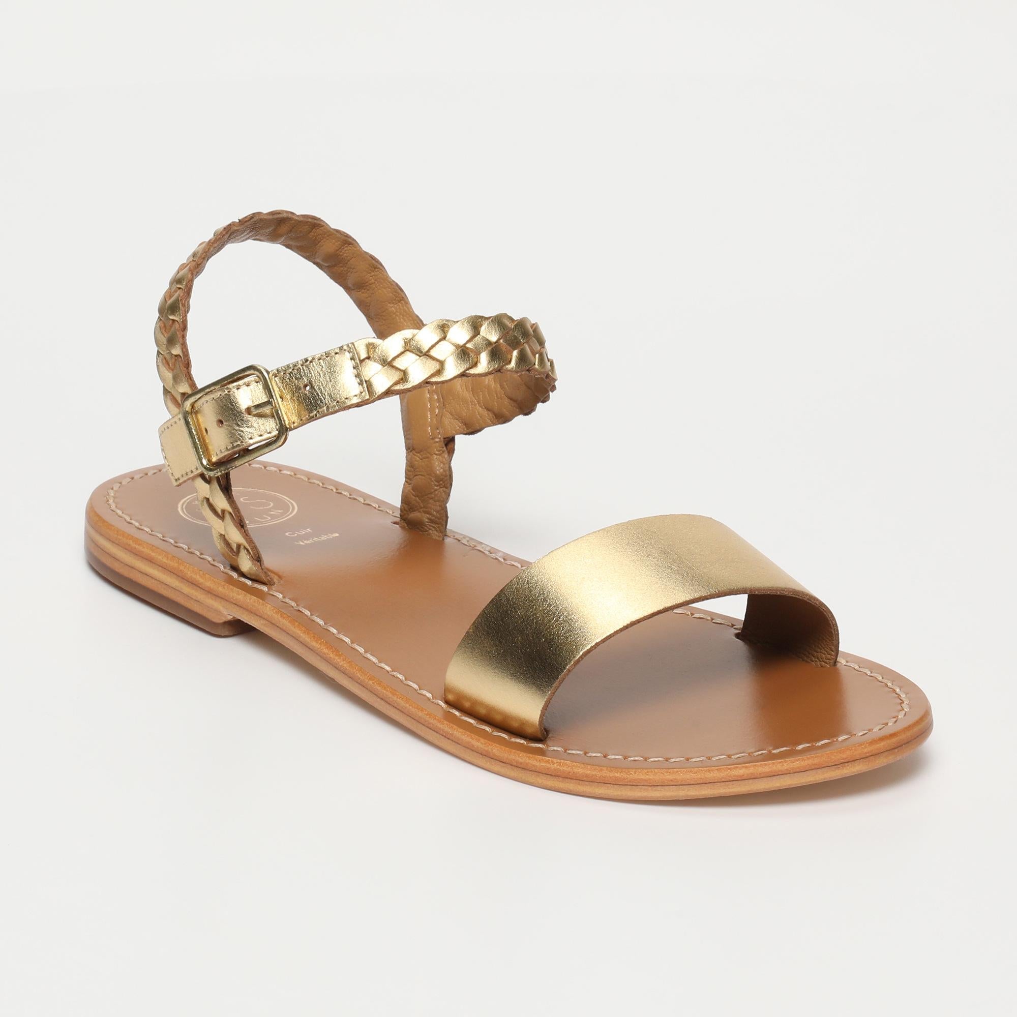 TAHLIA sandales en cuir or foncé