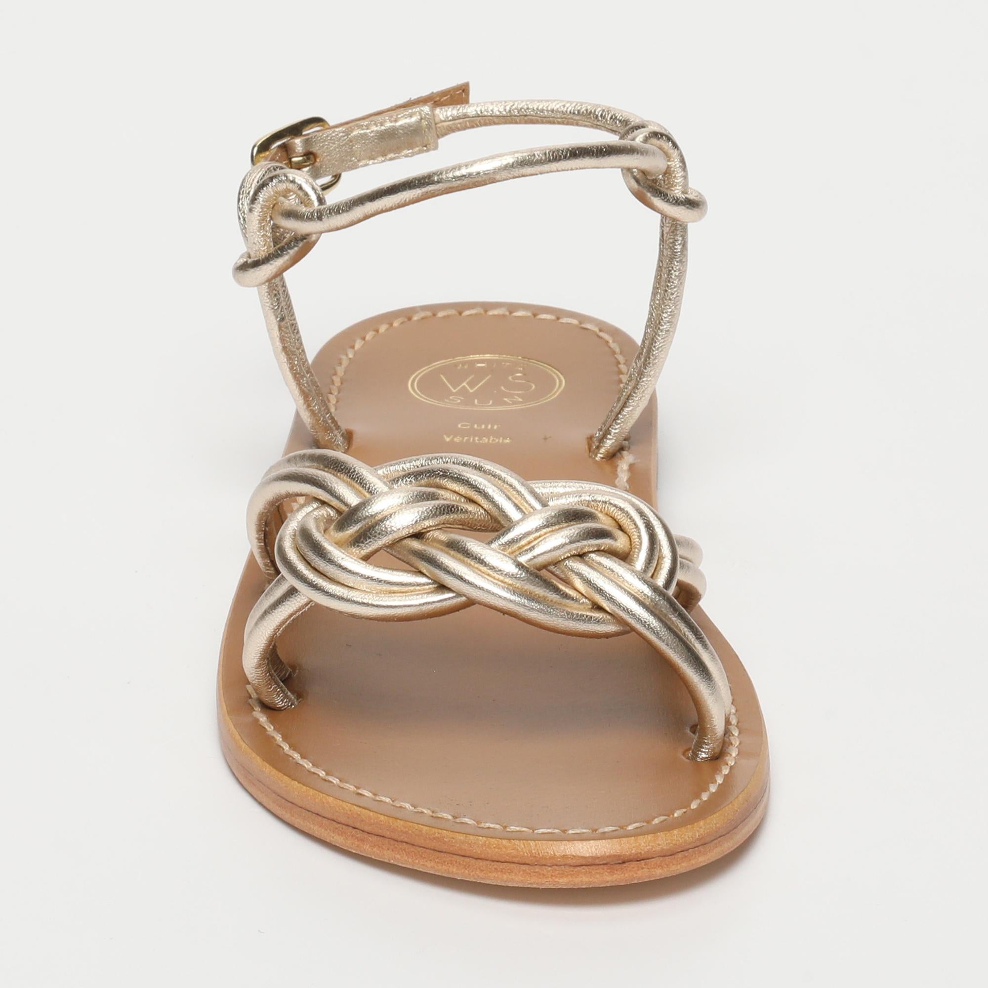 TALA sandales en cuir platine