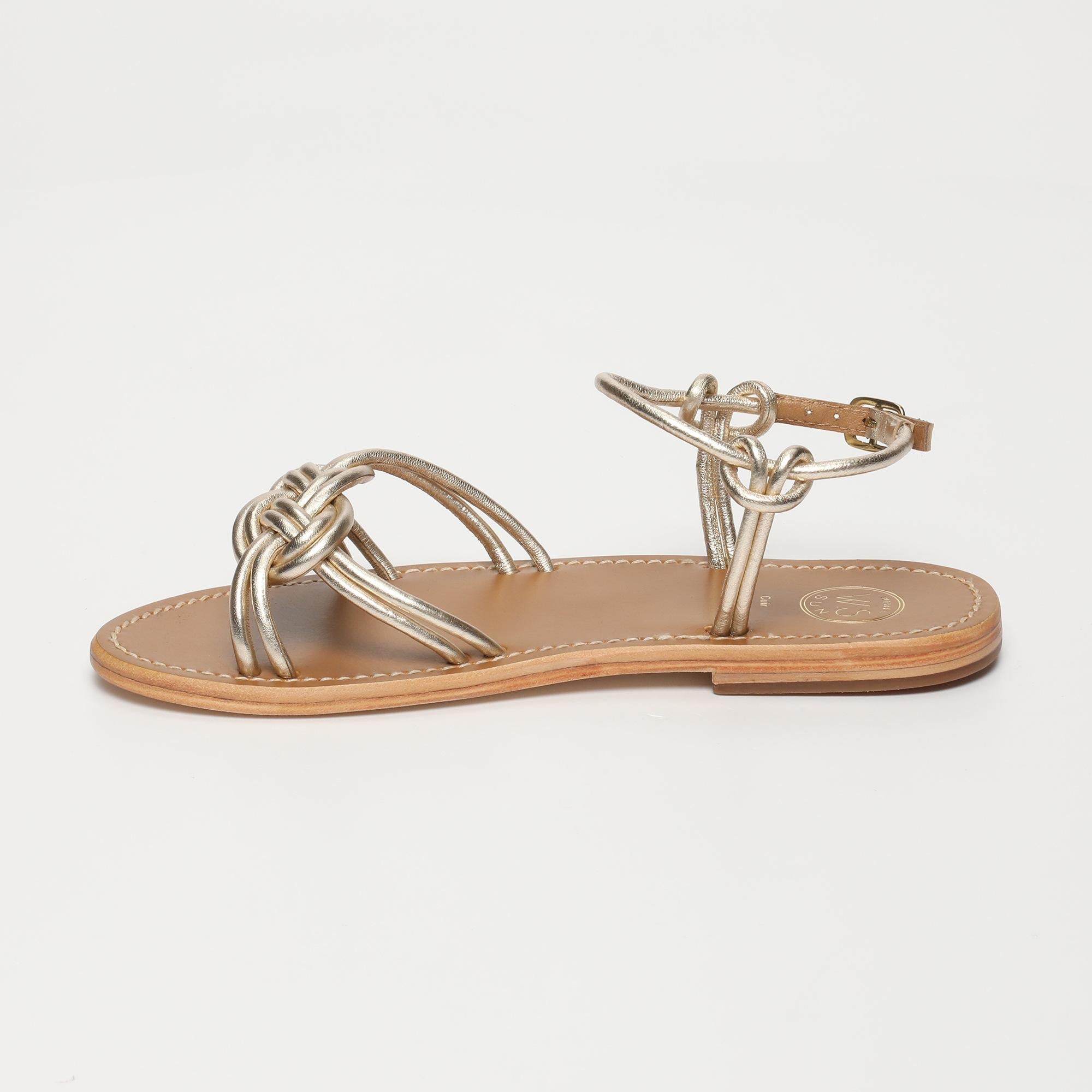 TALA sandales en cuir platine