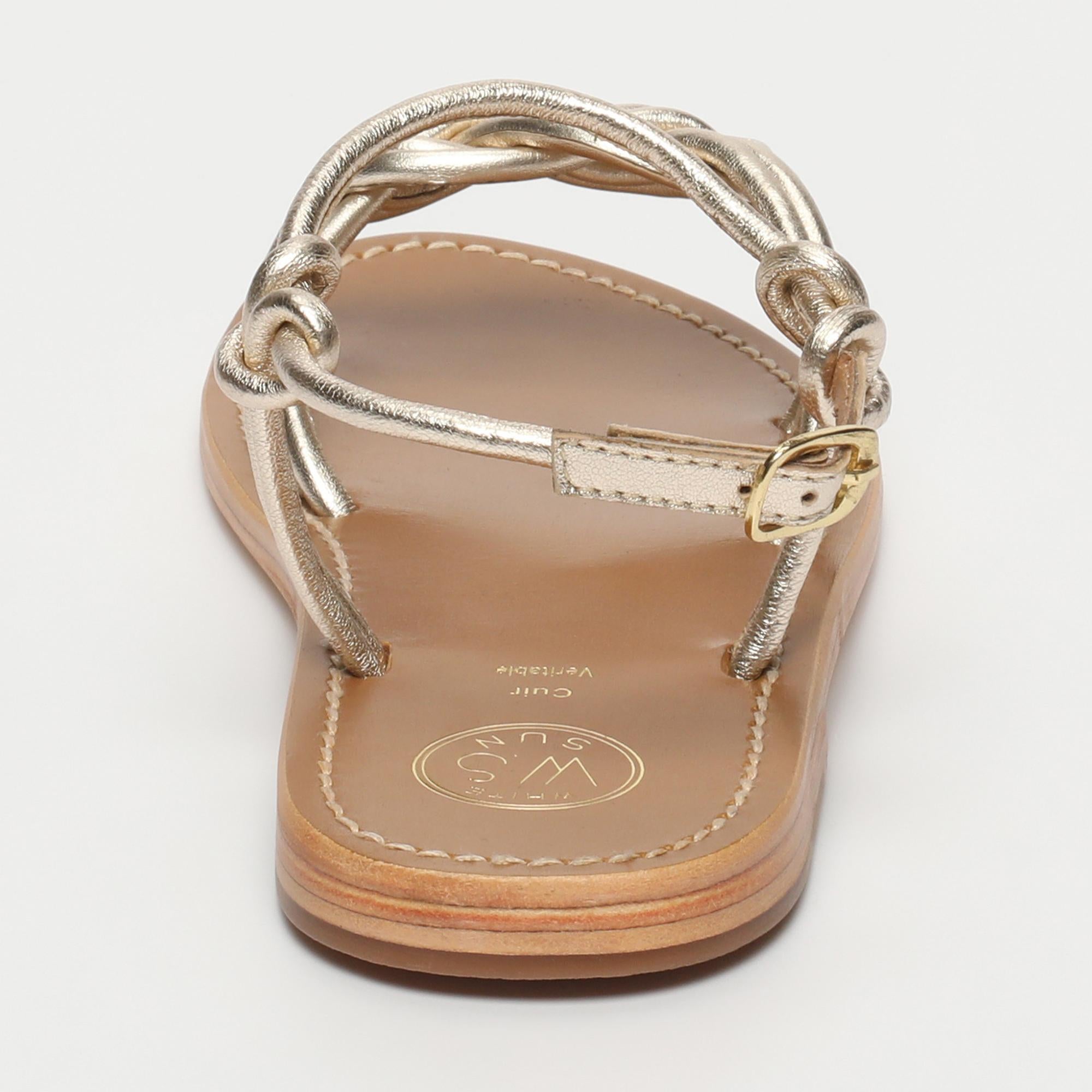 TALA sandales en cuir platine