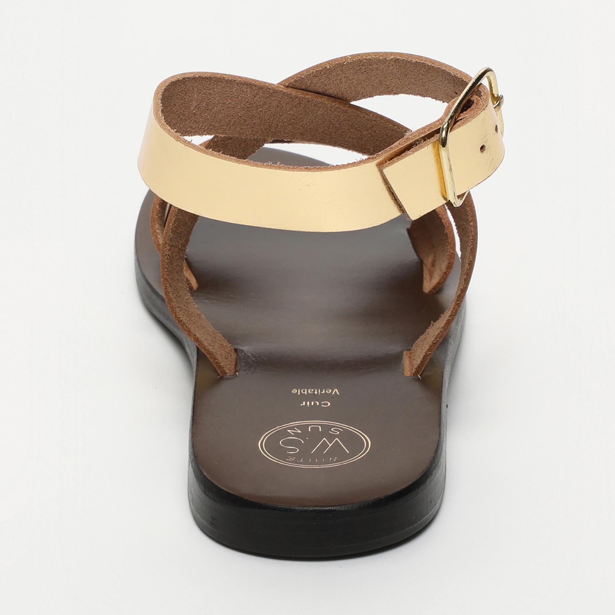 TALYA sandales en cuir or foncé