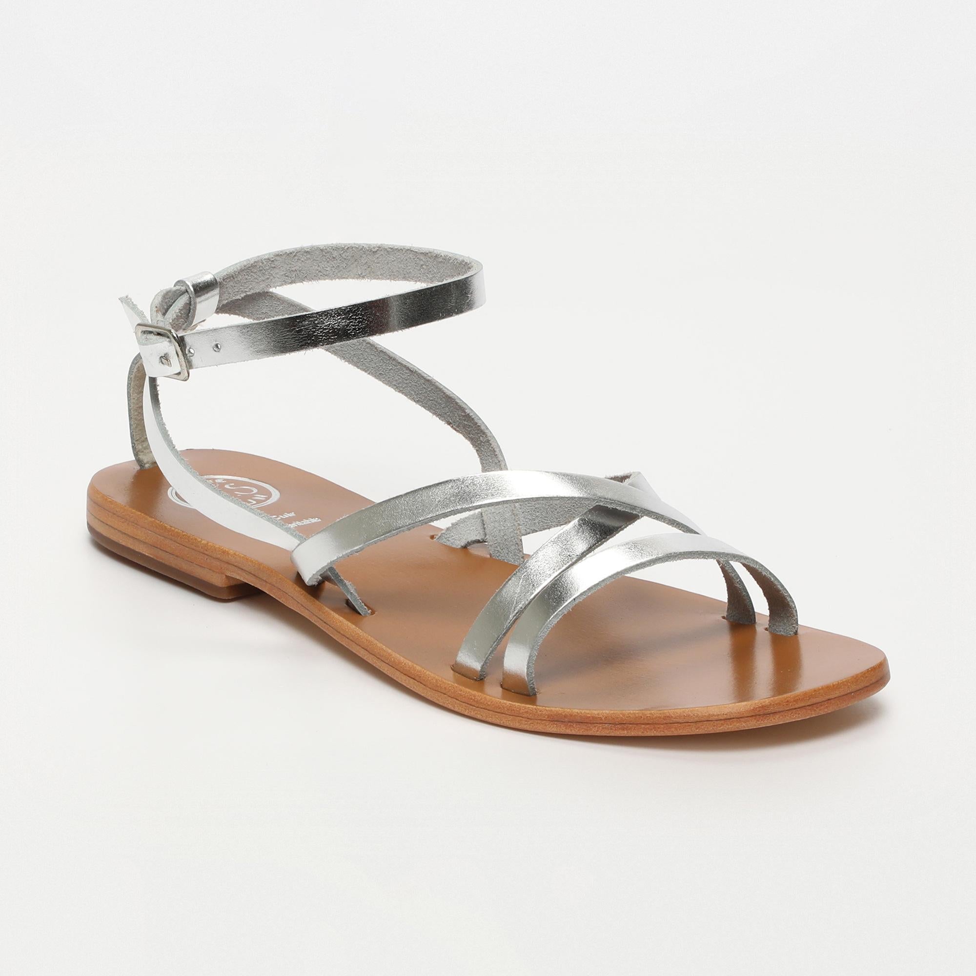 TAMMY sandales en cuir argent