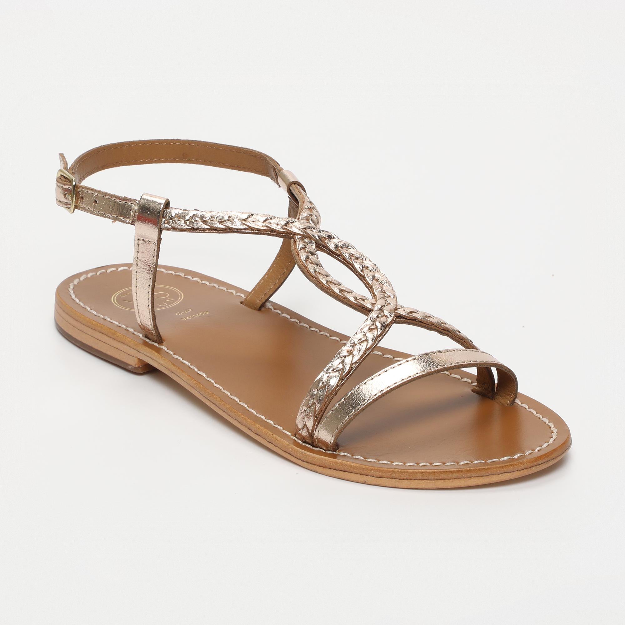 TARA sandales en cuir or