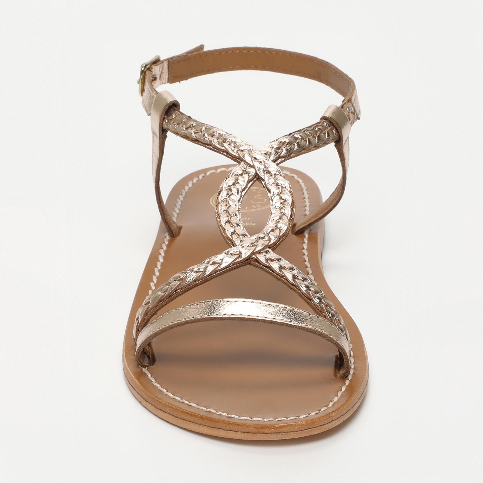 TARA sandales en cuir or
