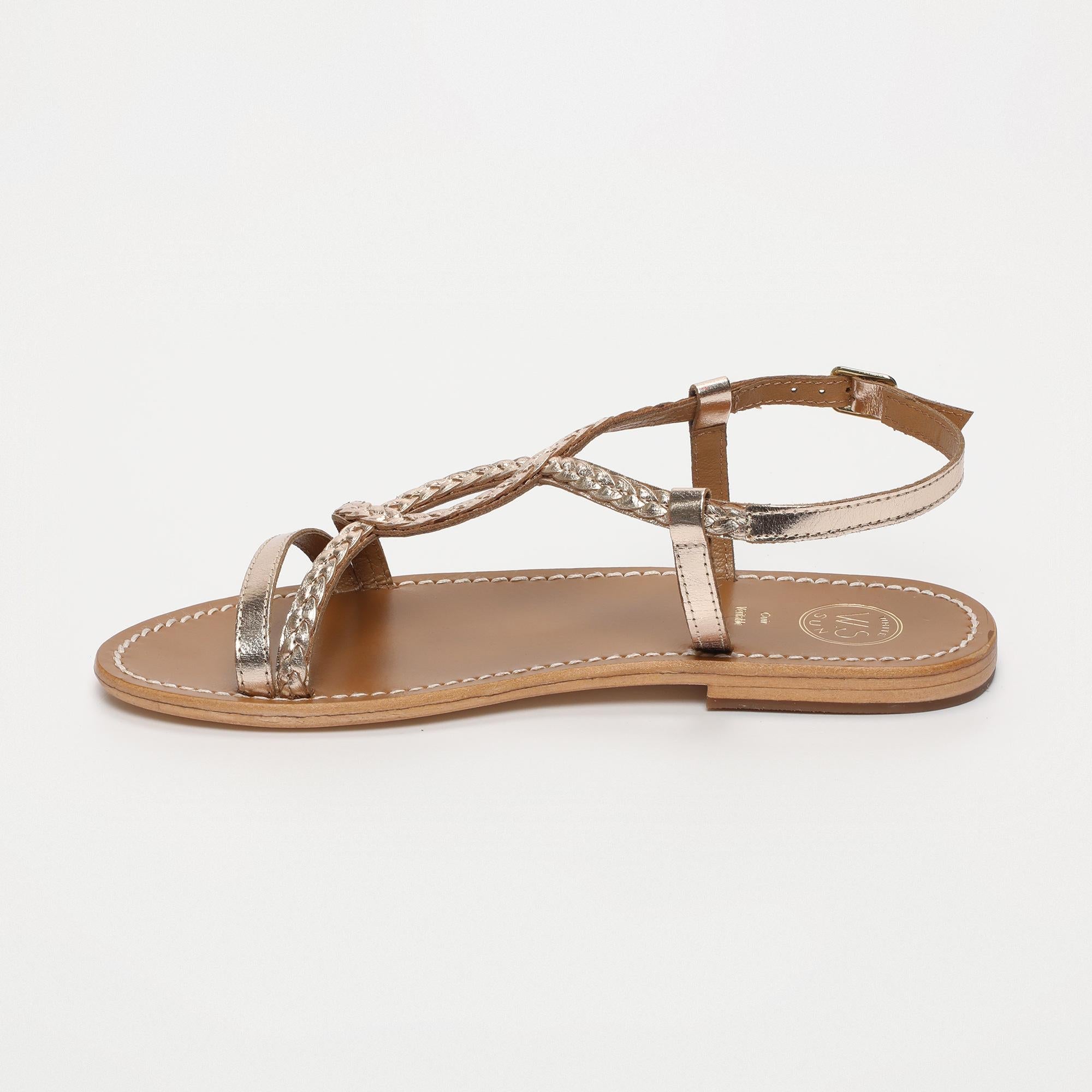 TARA sandales en cuir or