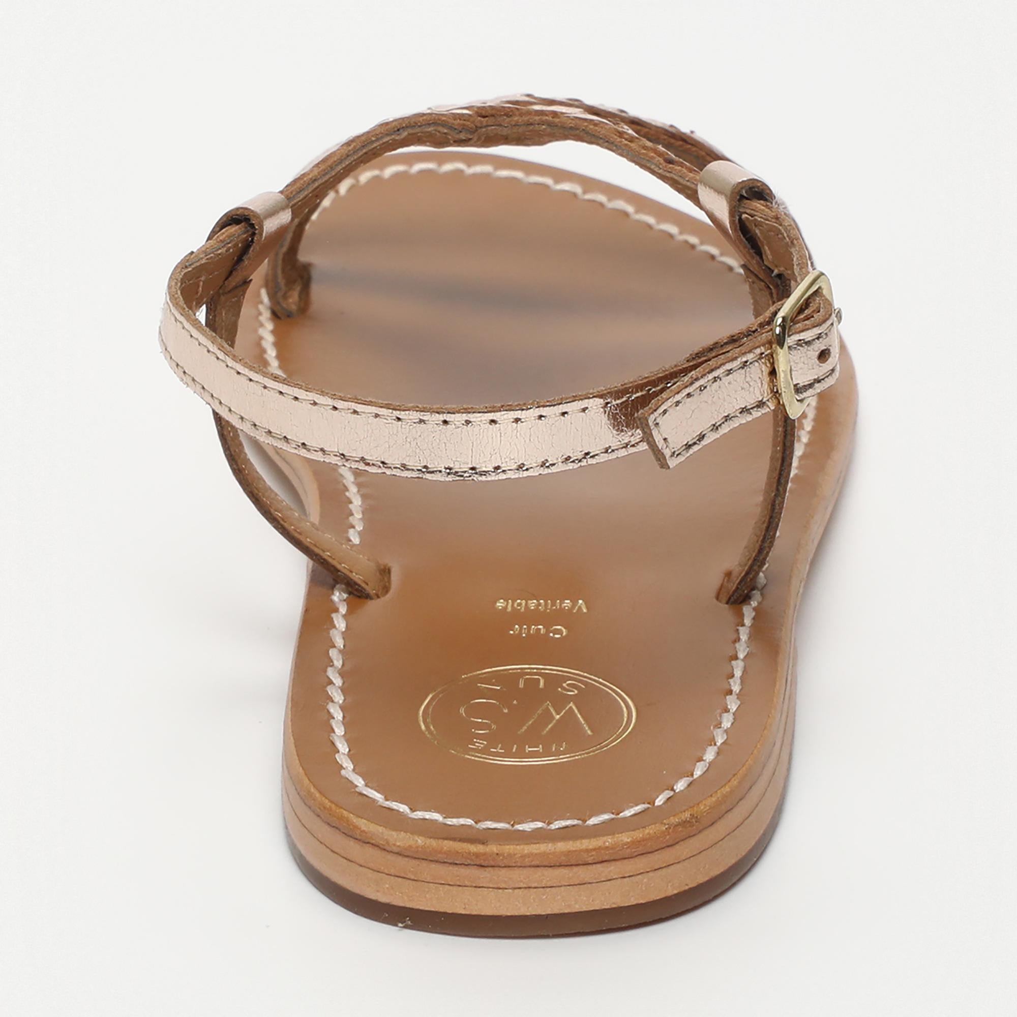 TARA sandales en cuir or