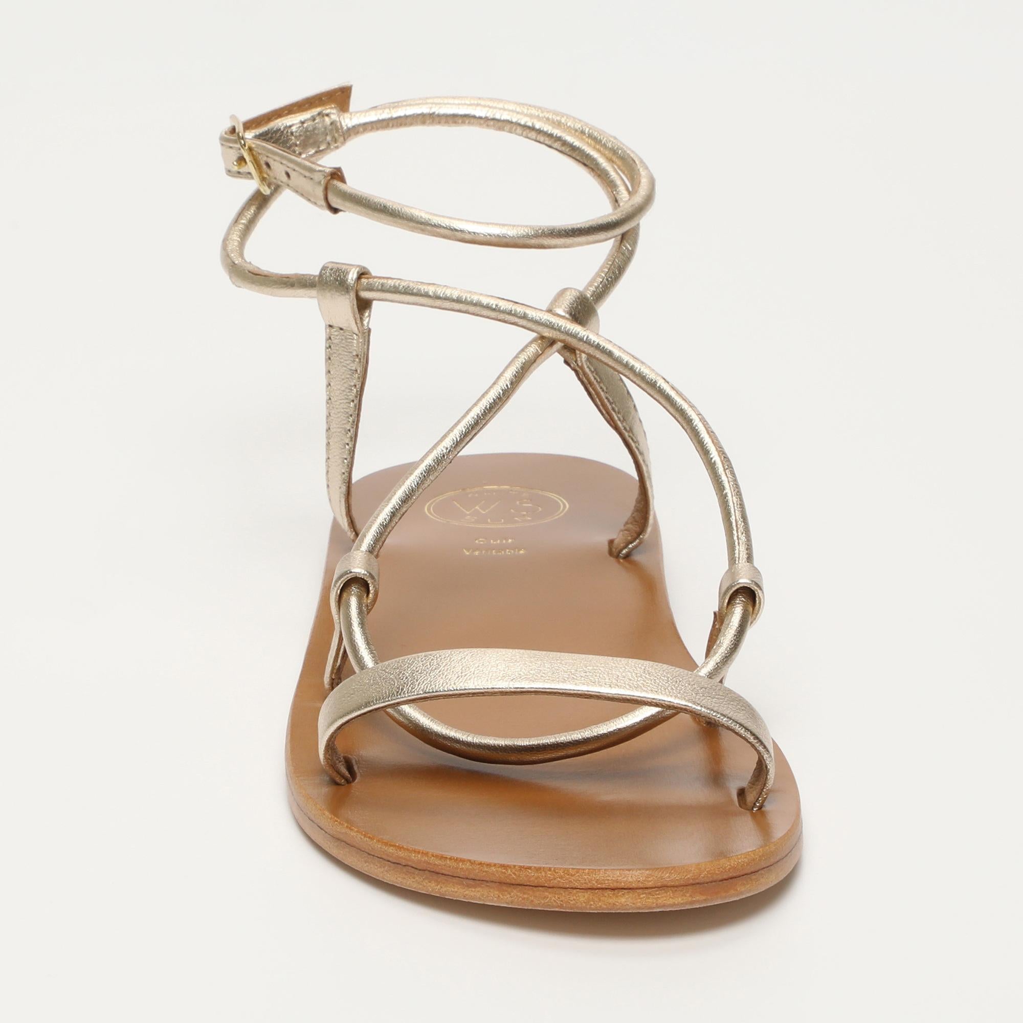 TAYLEE sandales en cuir platine