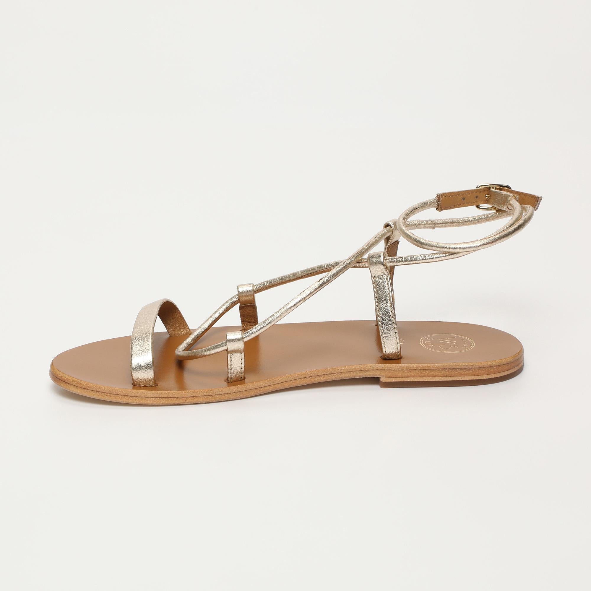 TAYLEE sandales en cuir platine