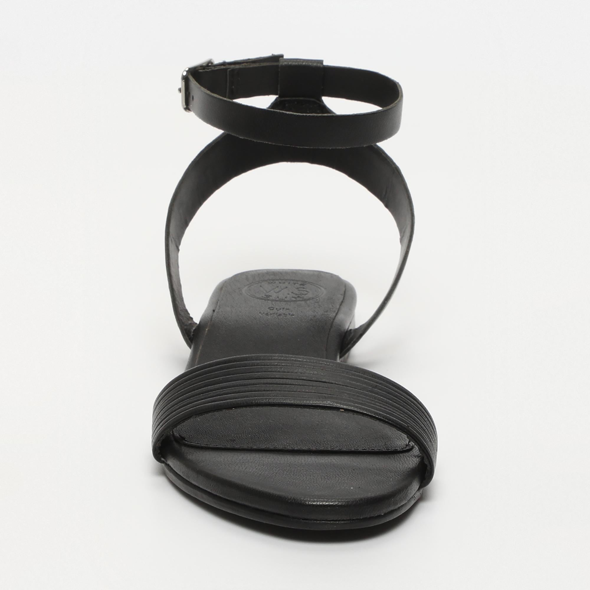 TAYLIN sandales bracelet de cheville en cuir noir