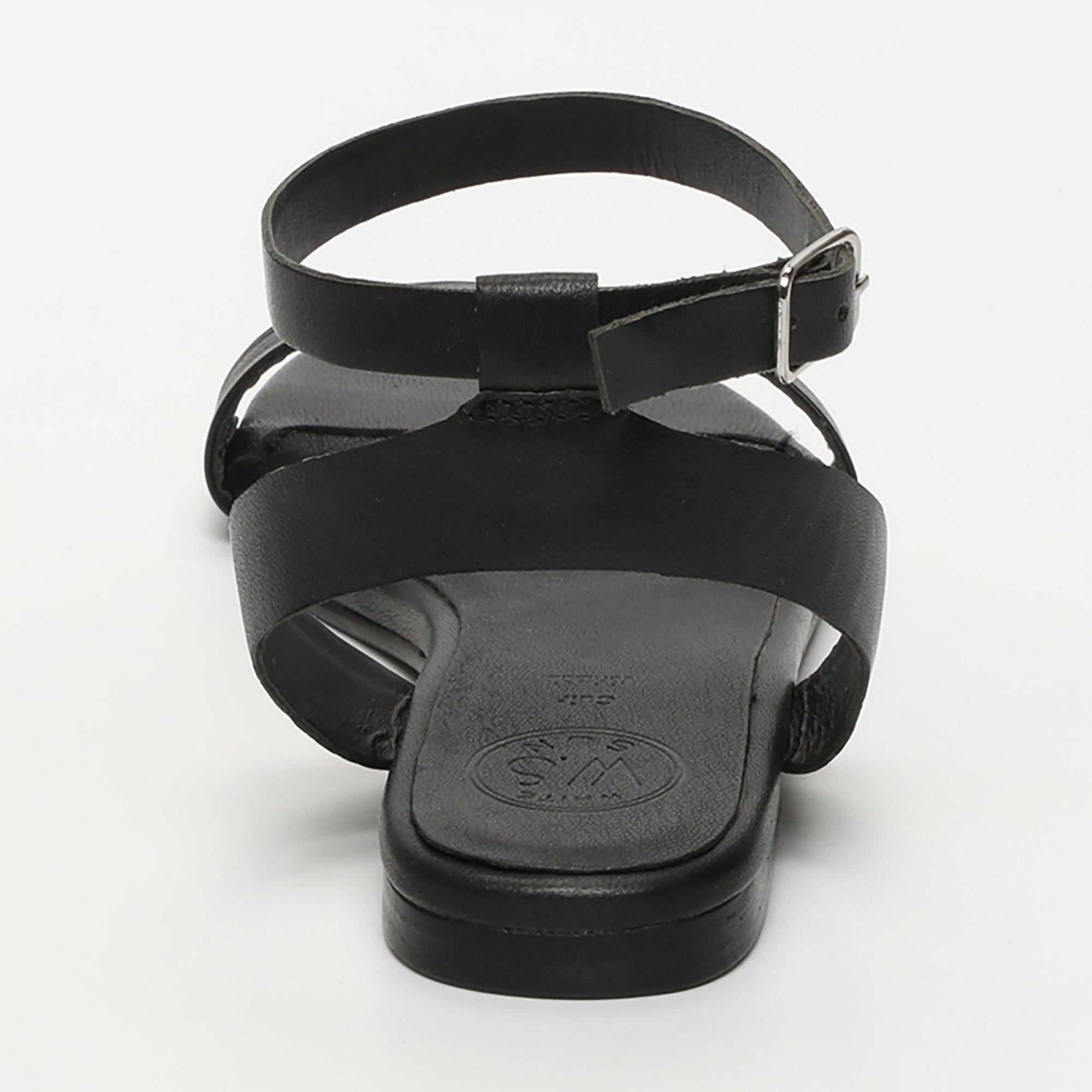 TAYLIN sandales bracelet de cheville en cuir noir