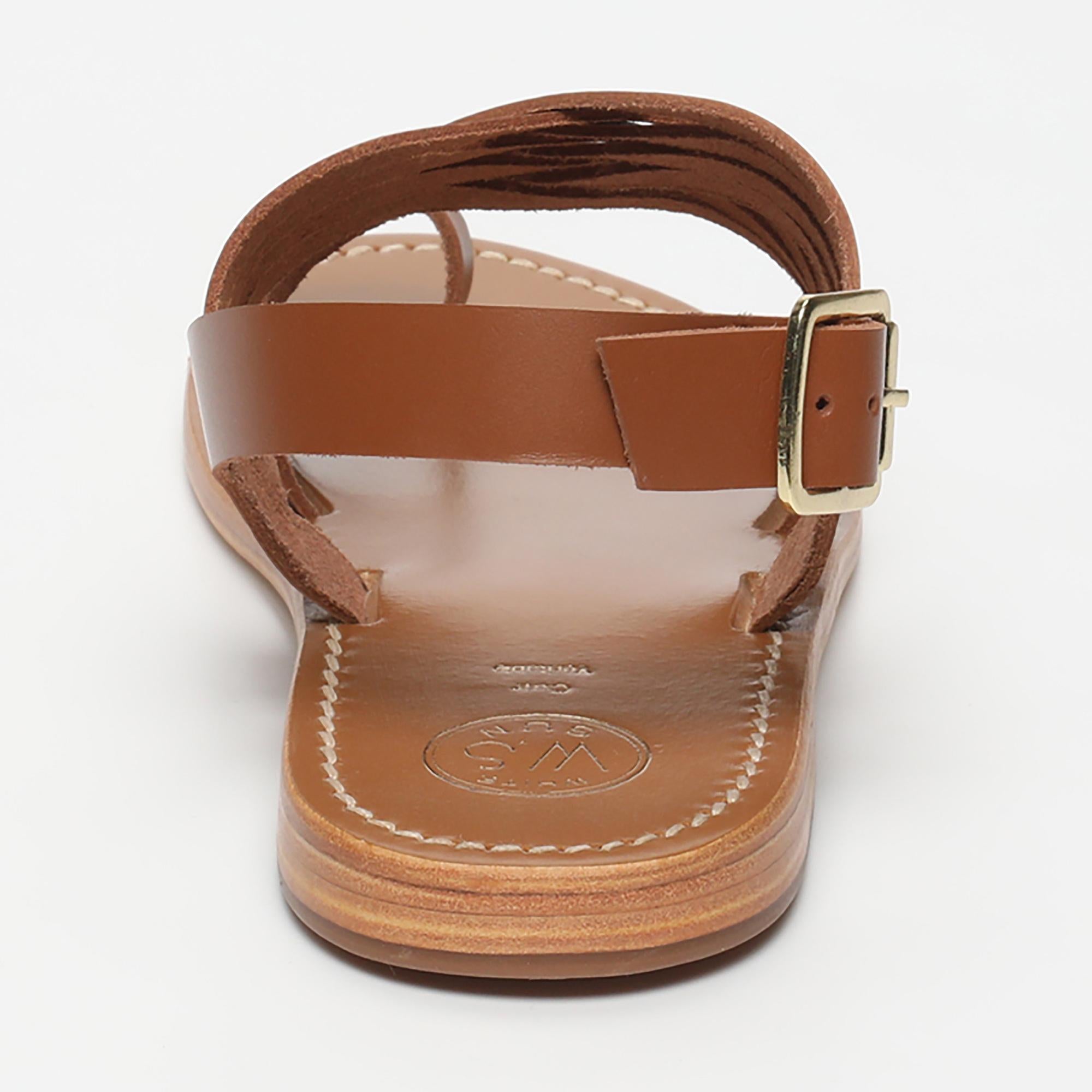 TEAGHAN sandales entre doigt en cuir camel