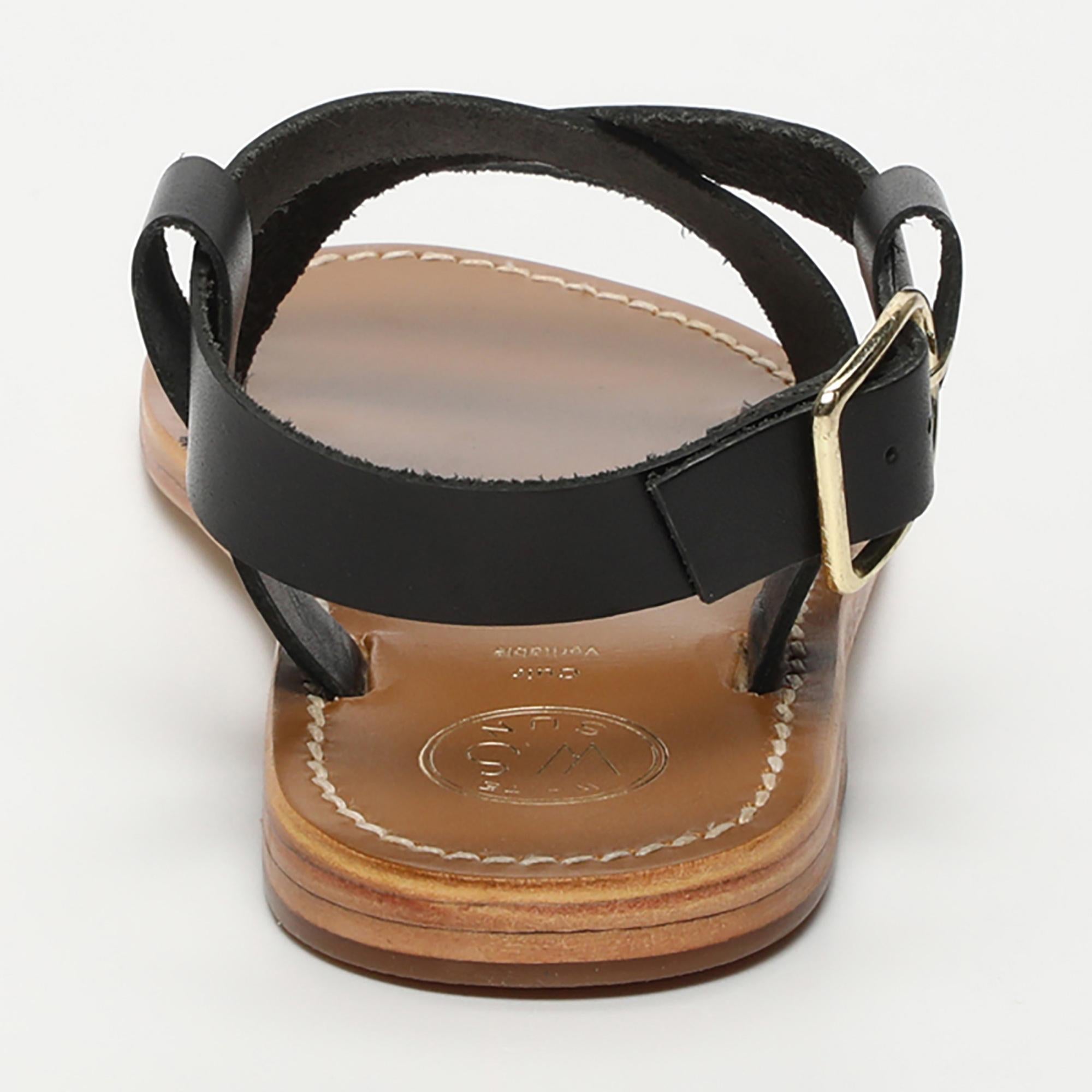 TENZIN sandales en cuir noir
