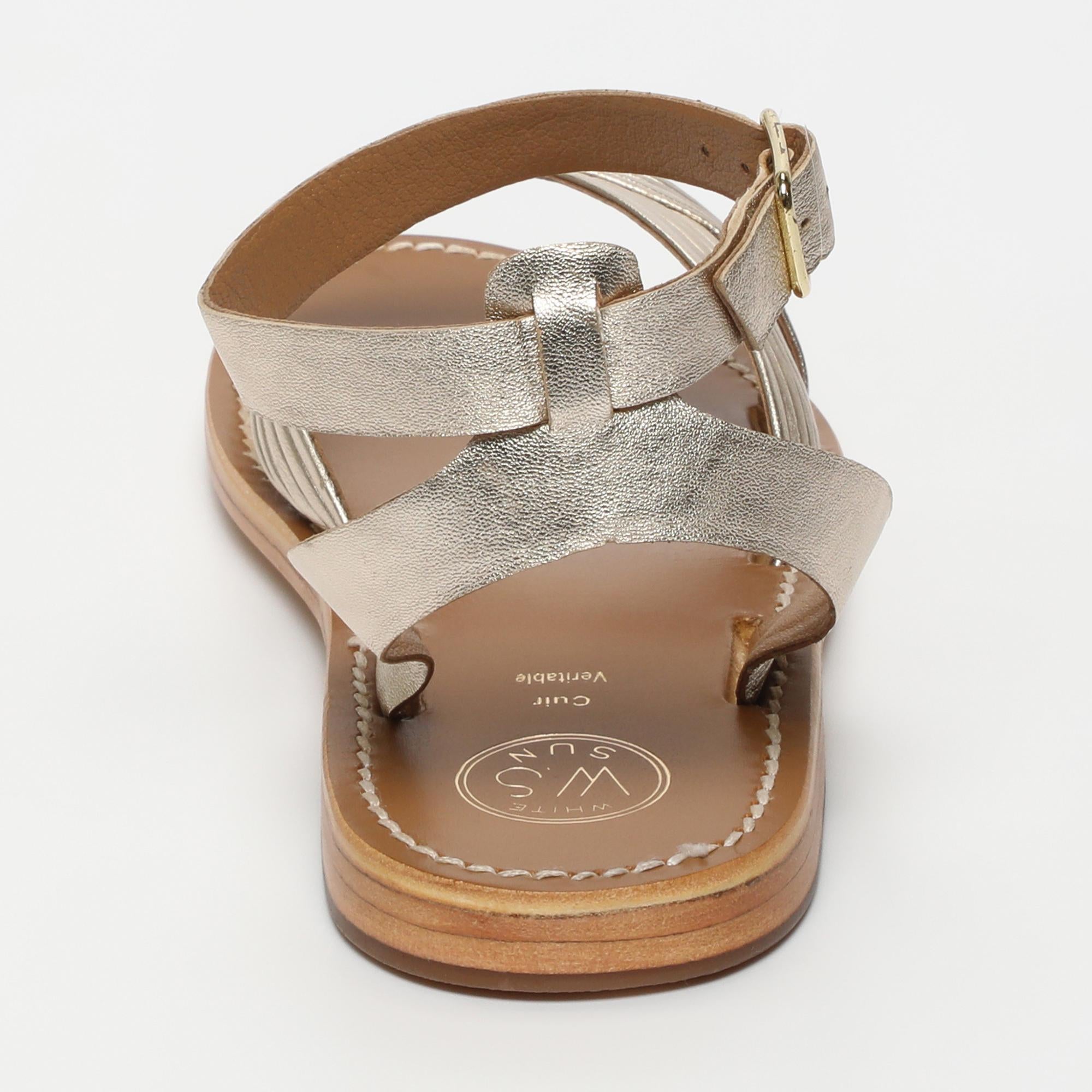 TERRI sandales bracelet de cheville en cuir platine