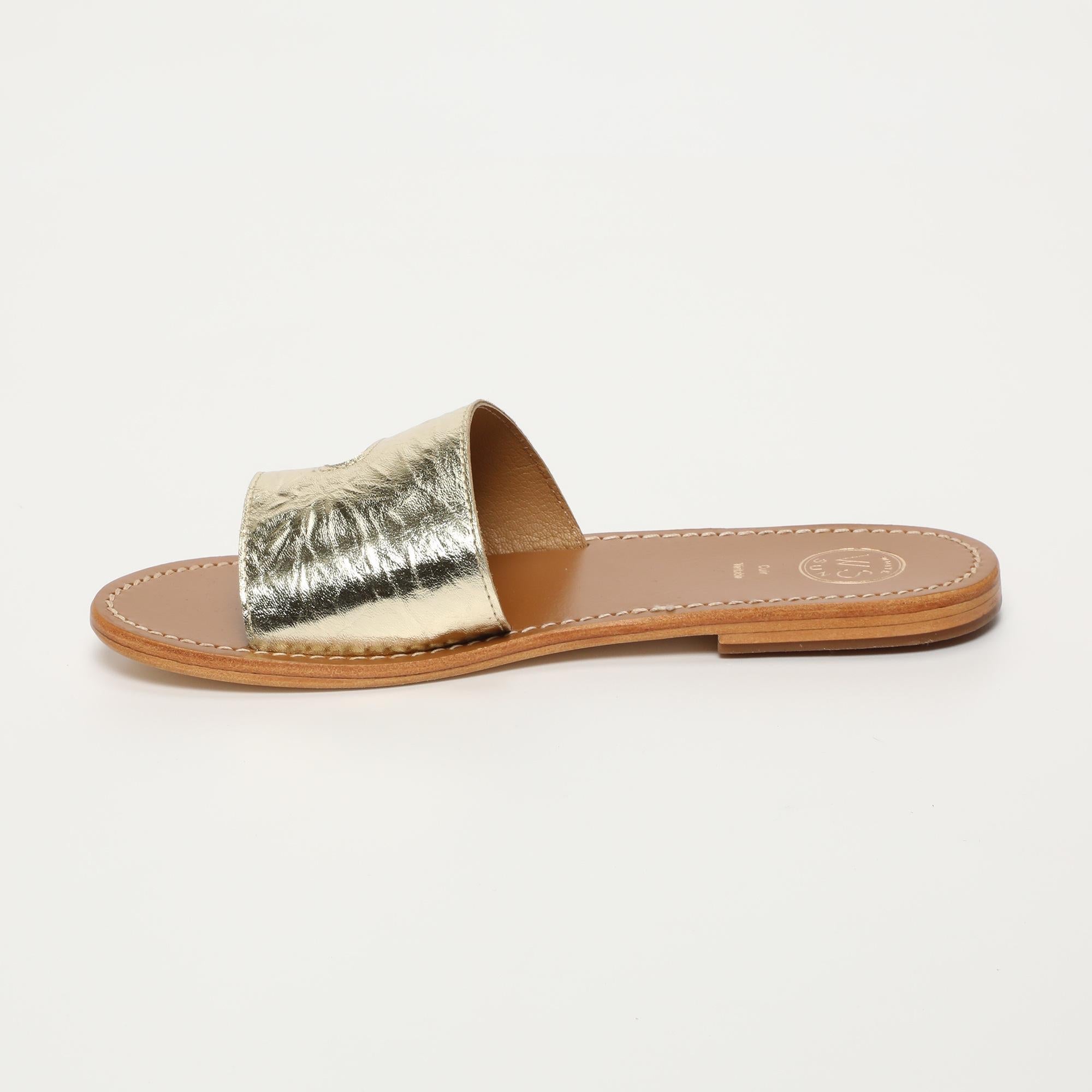 THERESE mules en cuir or