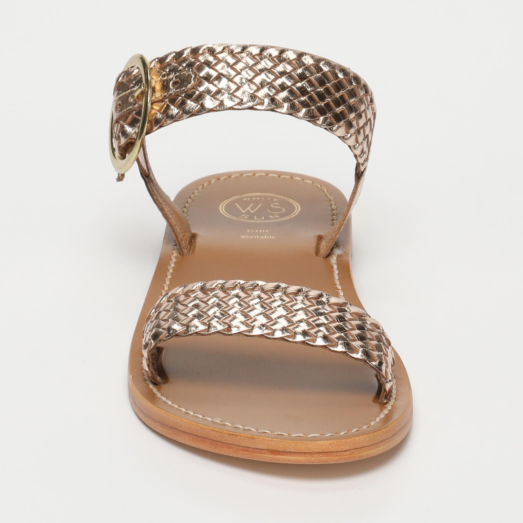 TIFFANY sandales tresse en cuir or