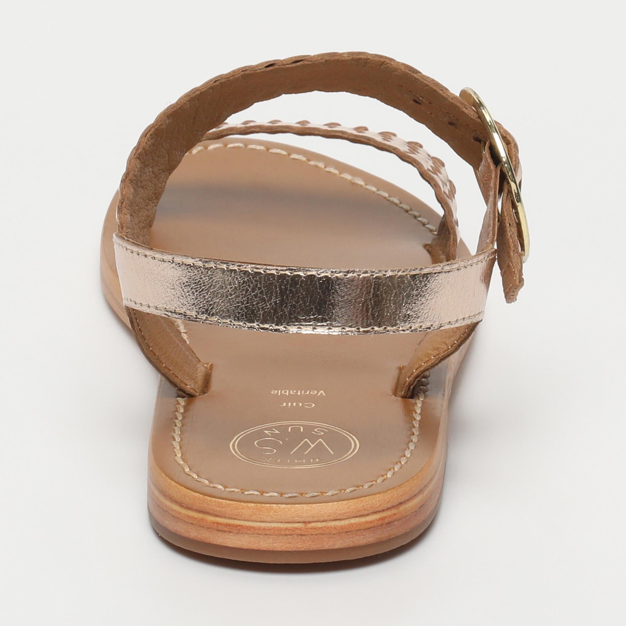 TIFFANY sandales tresse en cuir or