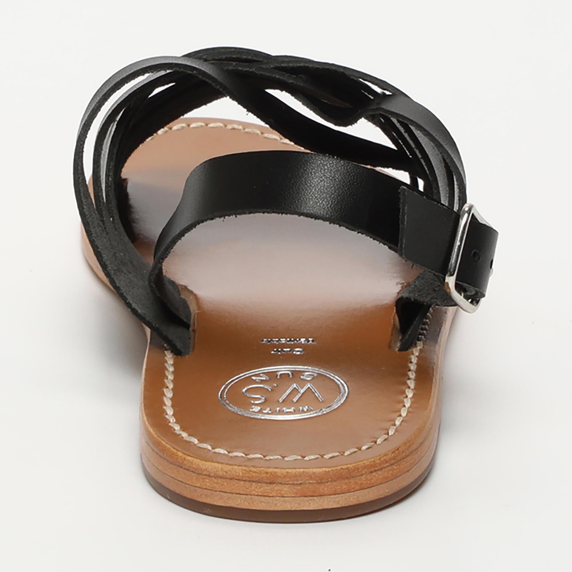 TRINITY sandales en cuir noir