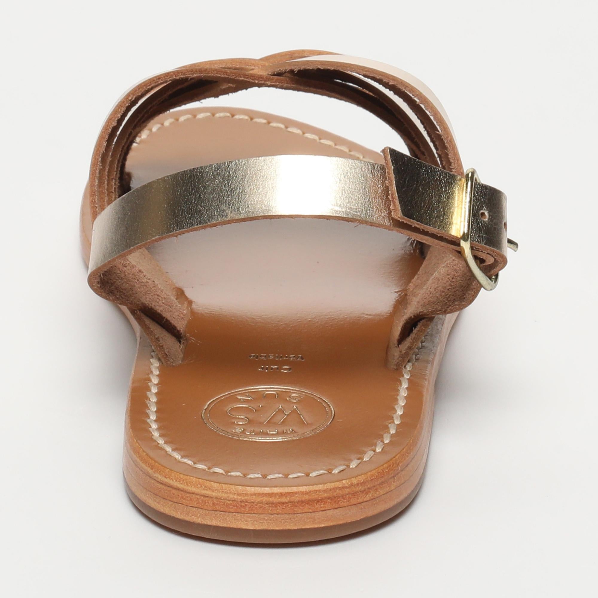 TRINITY sandales en cuir or