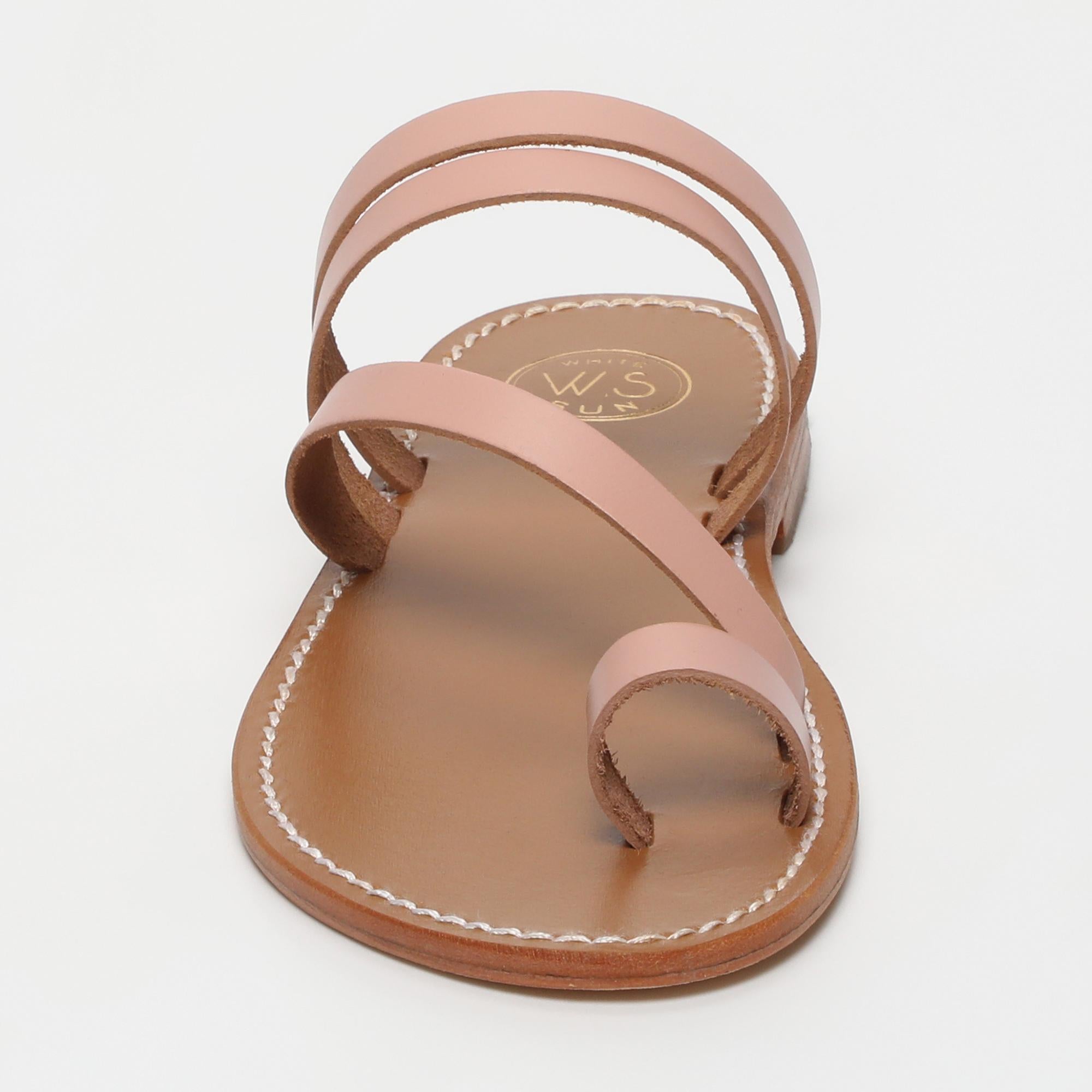 VIAGEM mules entre doigt en cuir rose