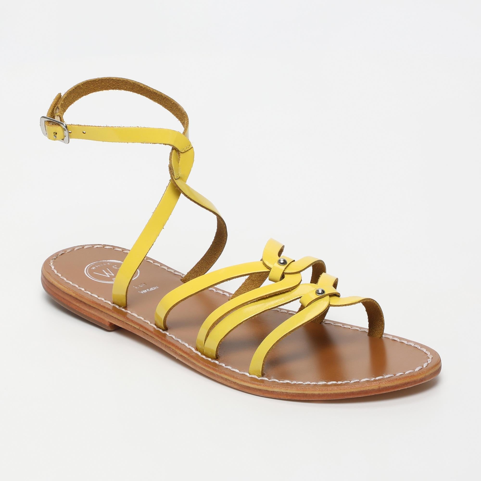 VIKY sandales en cuir citron