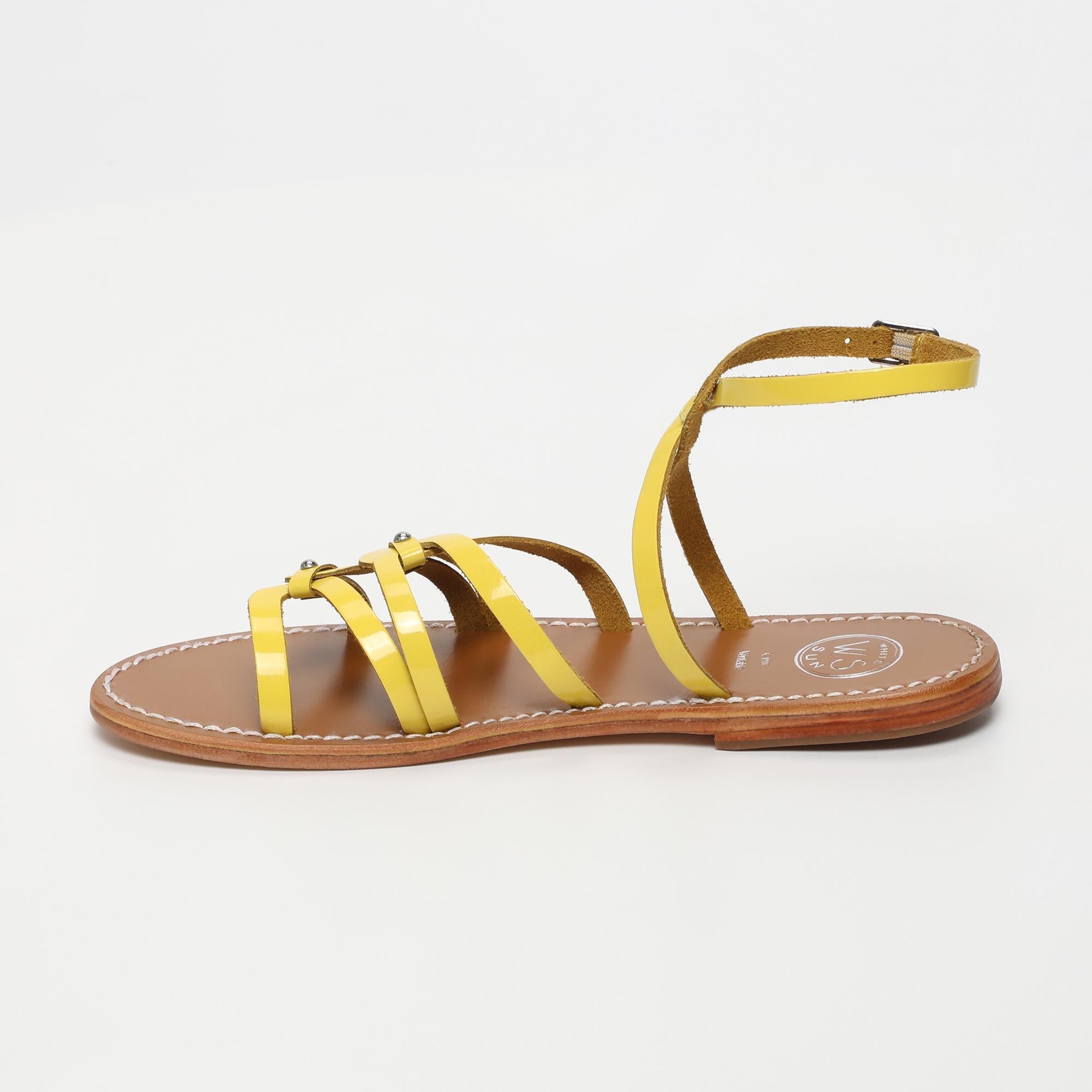 VIKY sandales en cuir citron