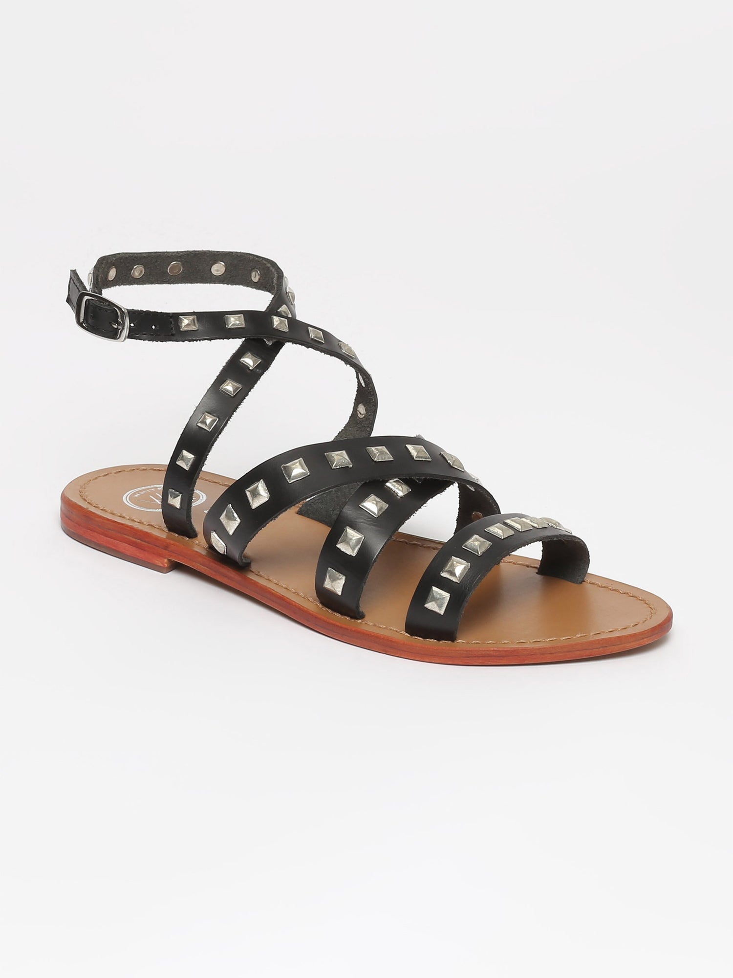 AMARI sandales en cuir noir