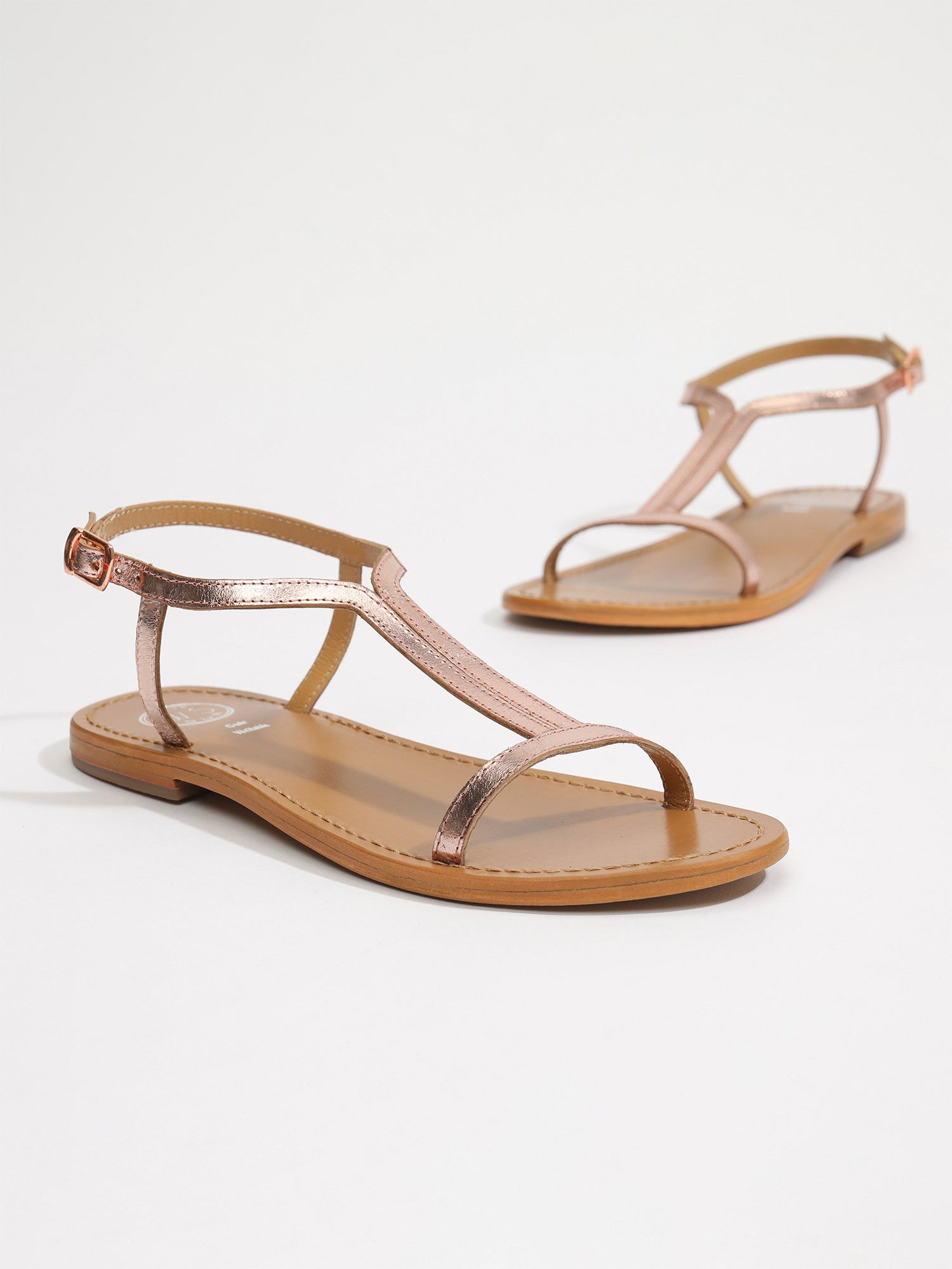 MIRAMAR sandales en cuir or rose