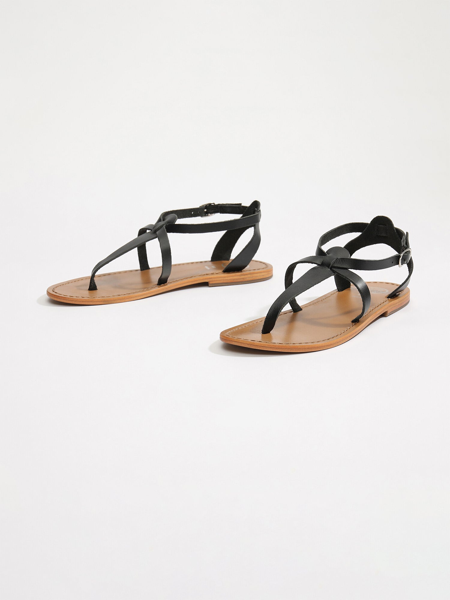 HARPA sandales entre doigt en cuir noir