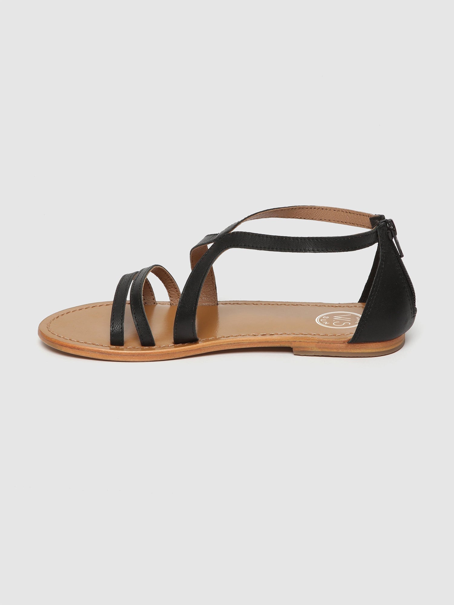 FELDERI sandales en cuir noir
