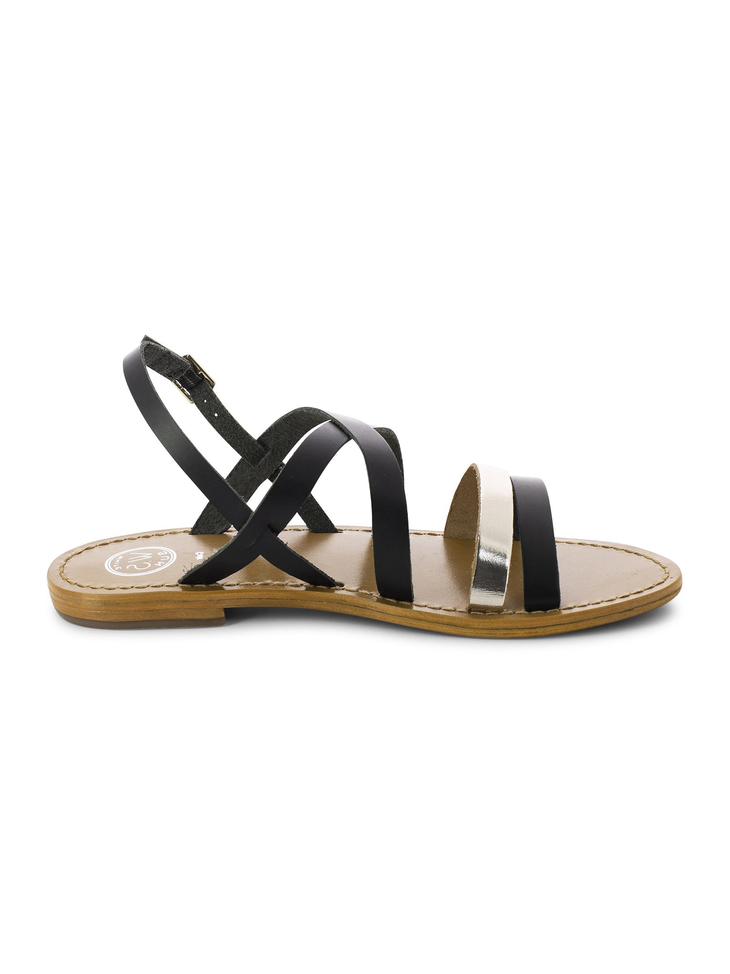 PARAENA sandales en cuir noir et or