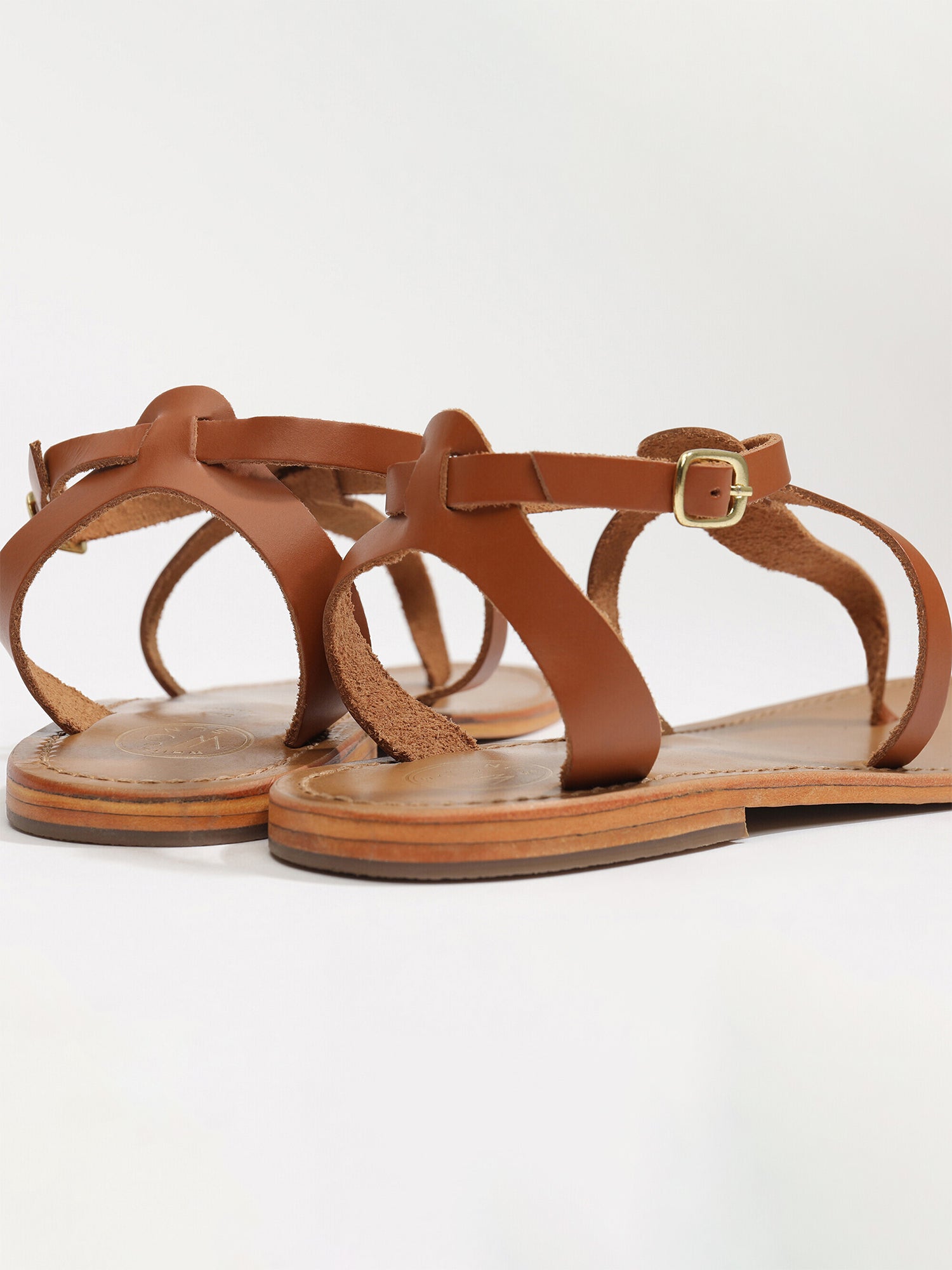 HARPA sandales entre doigt en cuir camel