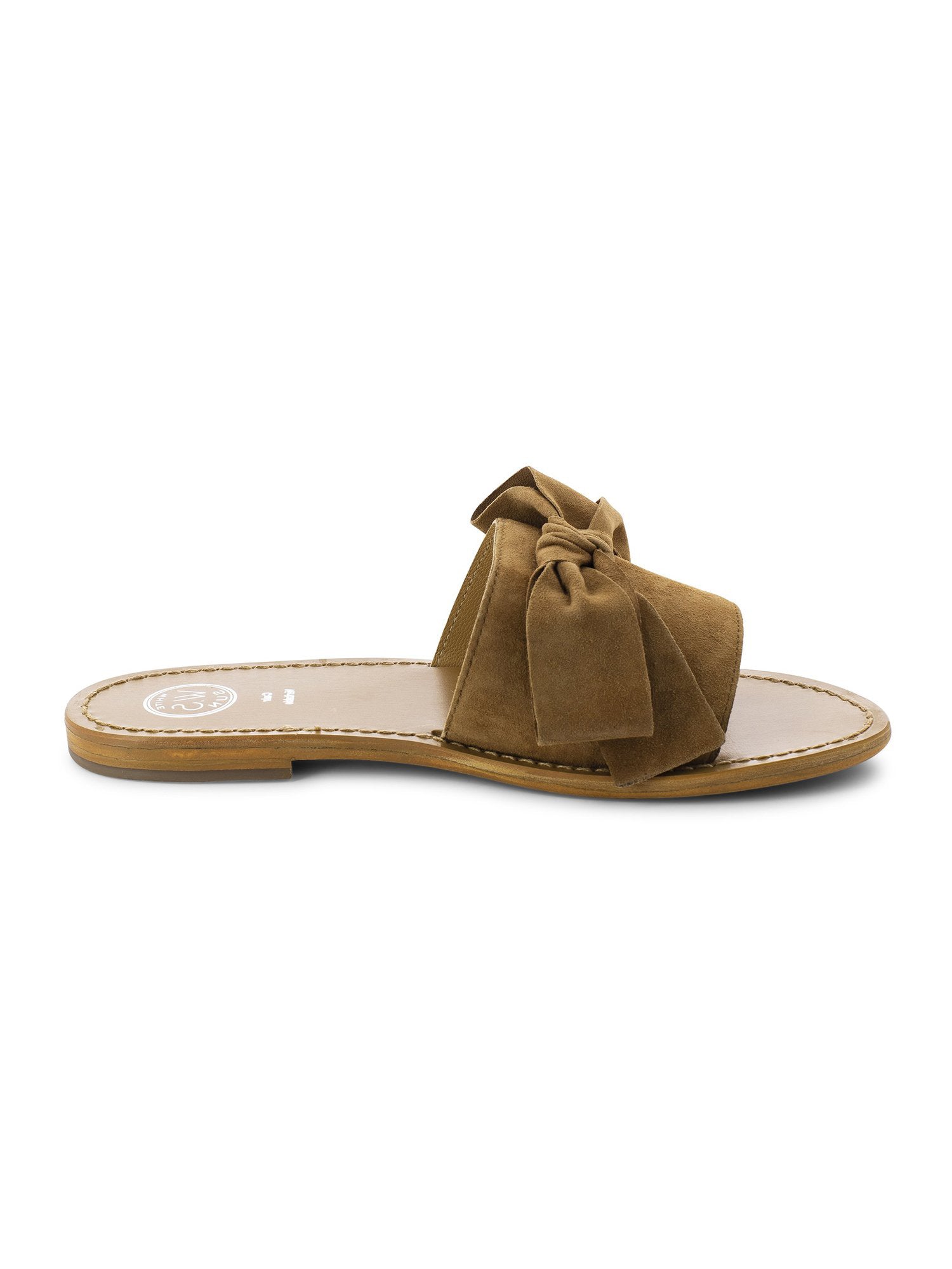 SERPA mules fantaisie en cuir camel