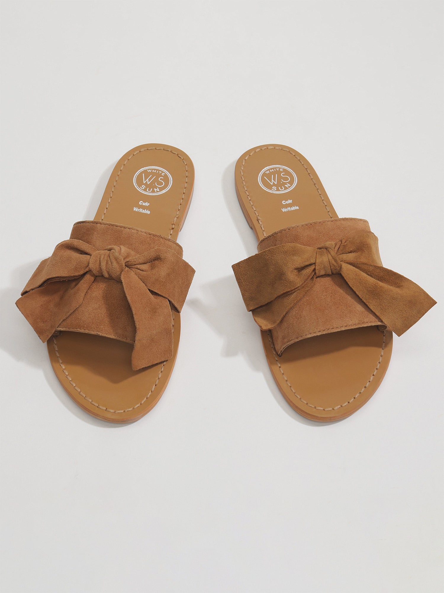 SERPA mules fantaisie en cuir camel