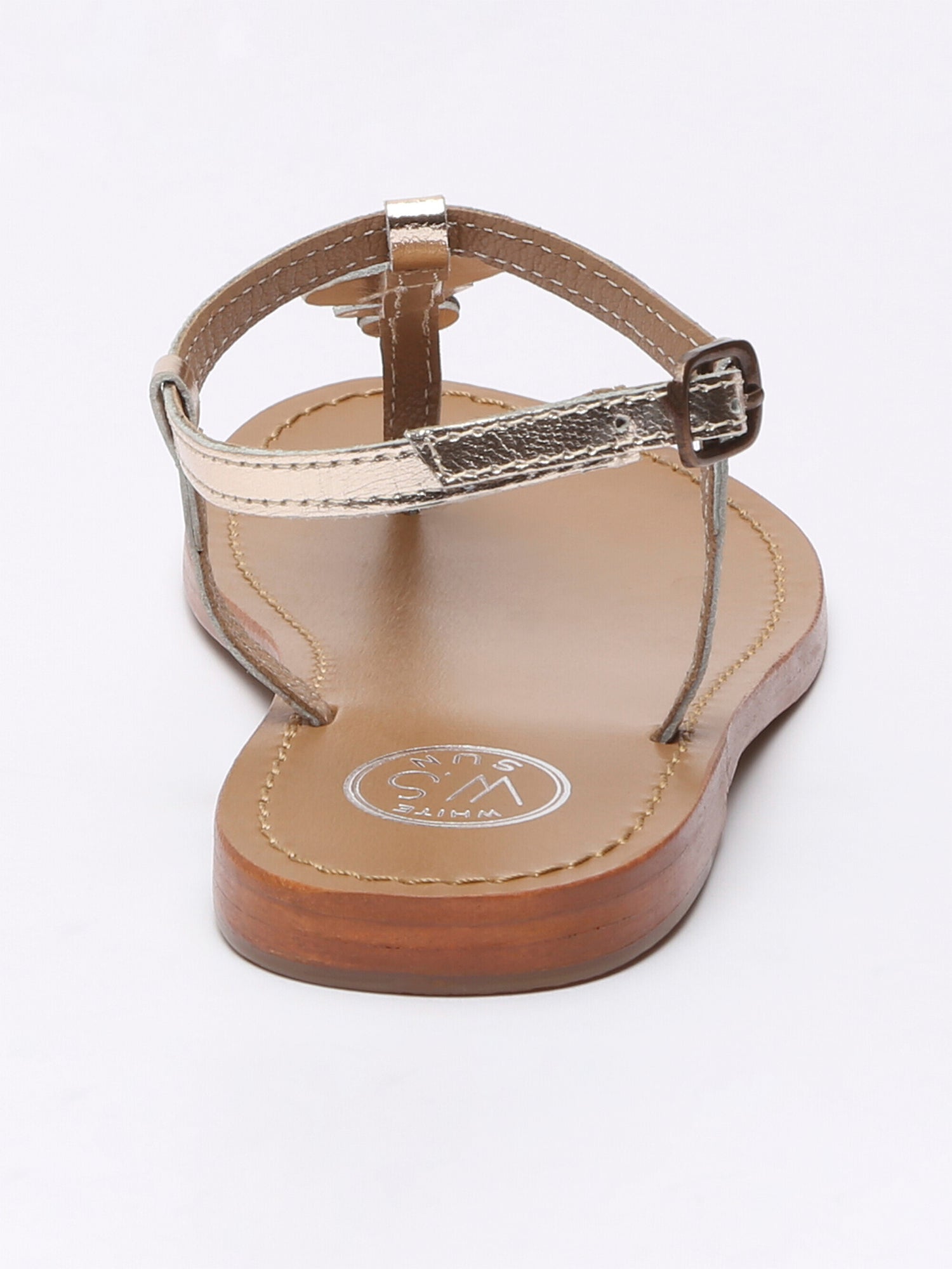 CYMATIUM sandales entre doigt fantaisie en cuir or