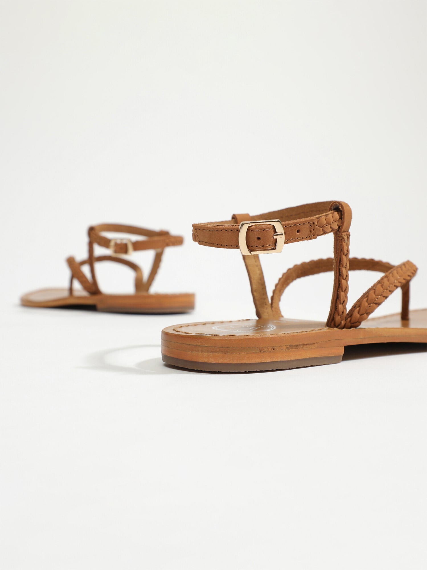 CYPRAE sandales en cuir camel