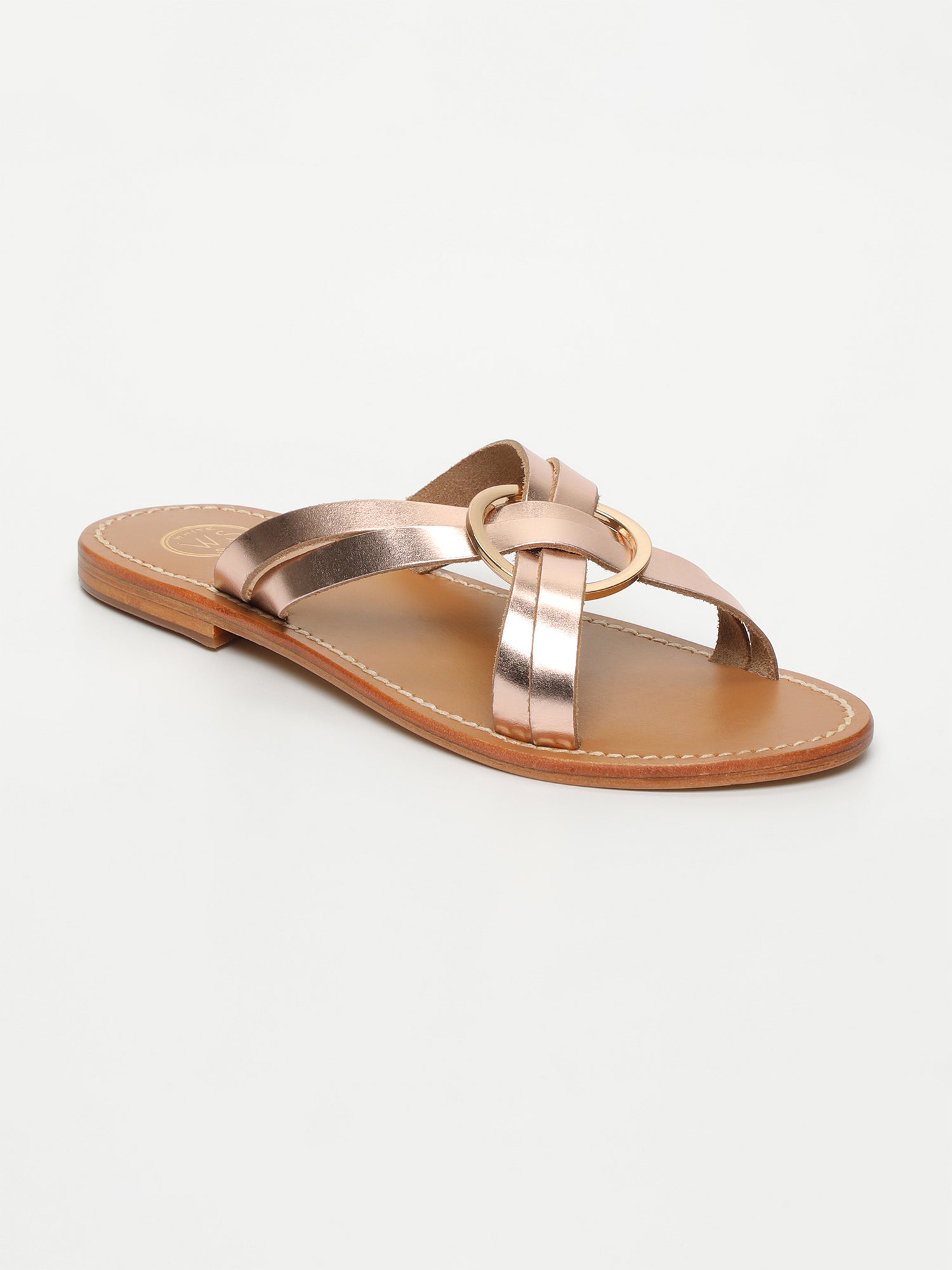 HYPOLITE sandales en cuir or rose