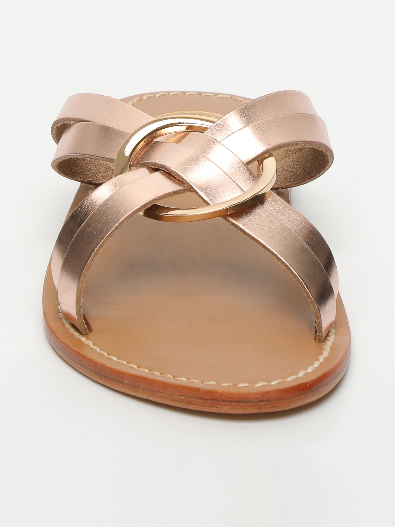 HYPOLITE sandales en cuir or rose